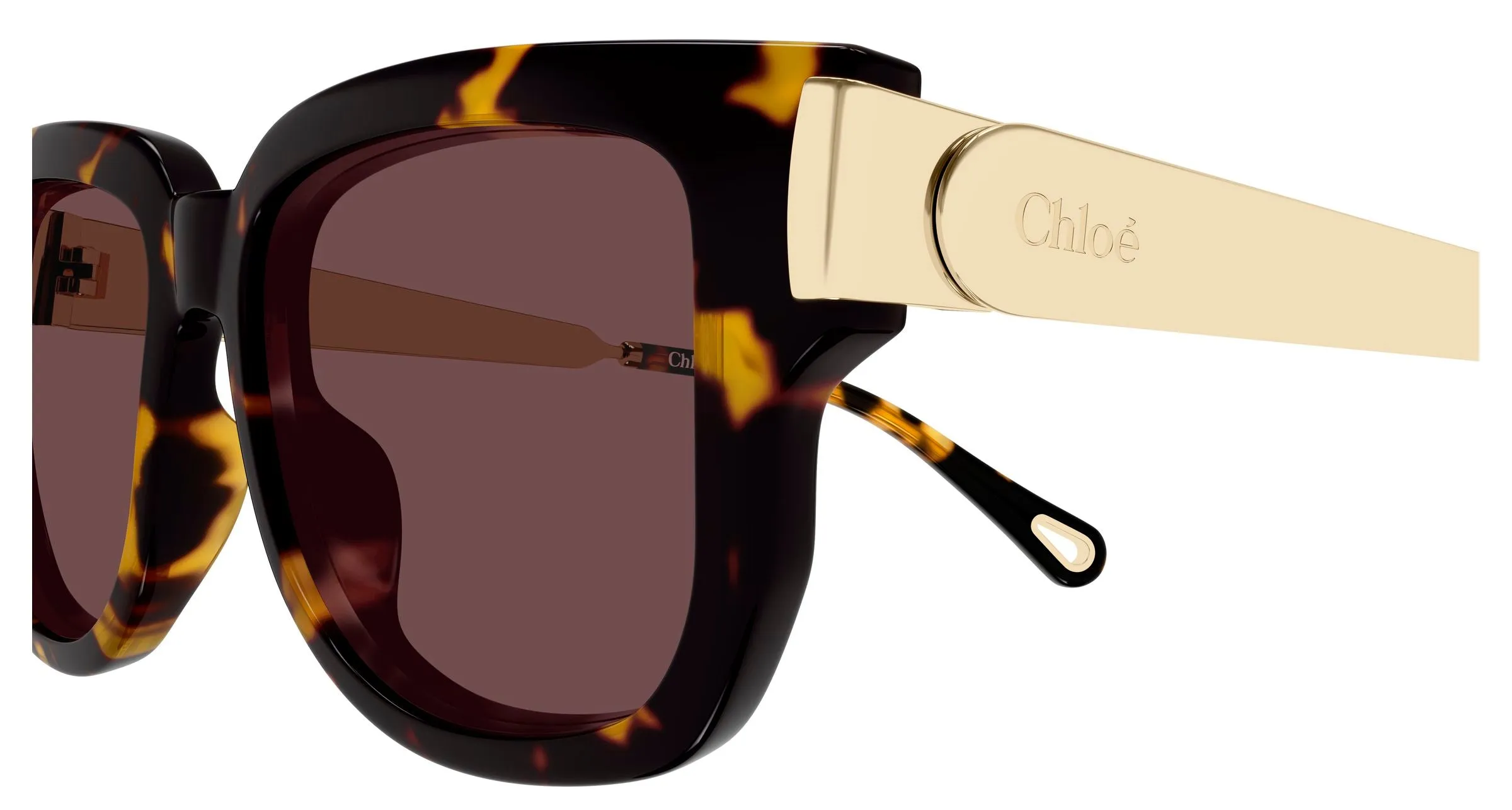 Chloé CH0351S 003 Occhiali da sole Acetato Havana Viola Squadrata - immagine 3
