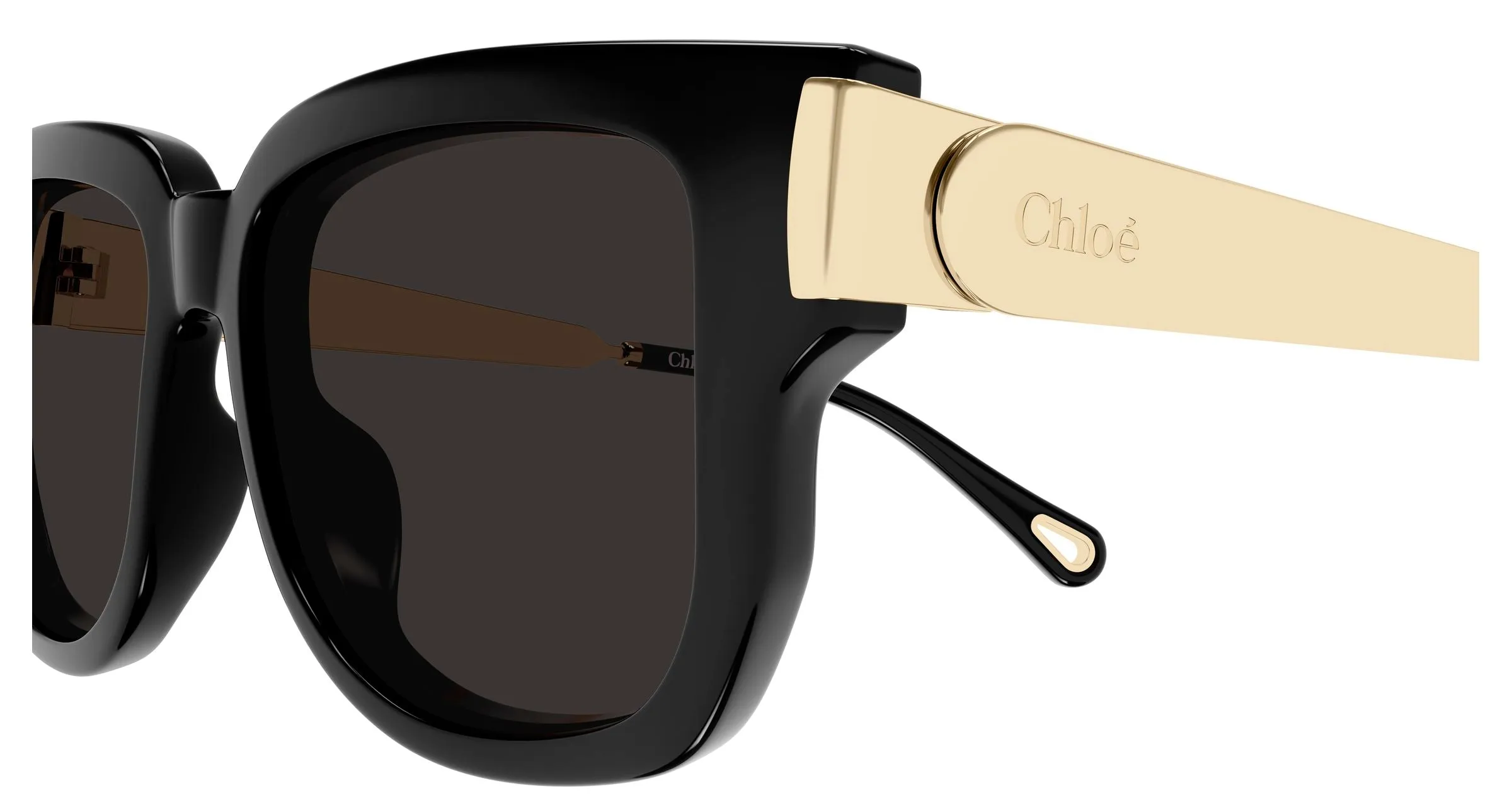 Chloé CH0351S 001 Occhiali da sole Acetato Nero Grigio Squadrata - immagine 3