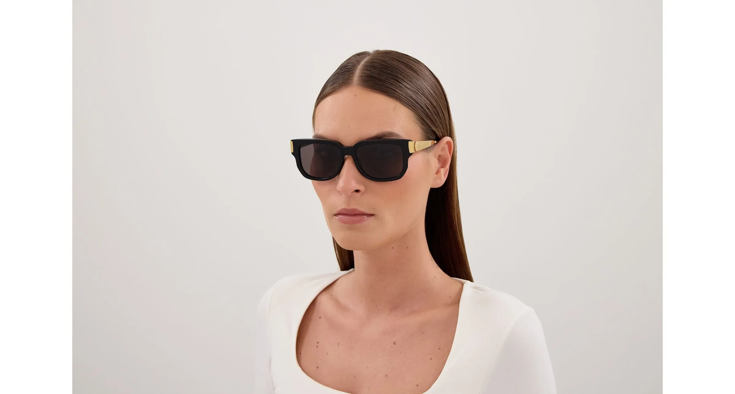 Chloé CH0351S 001 Occhiali da sole Acetato Nero Grigio Squadrata - immagine 4