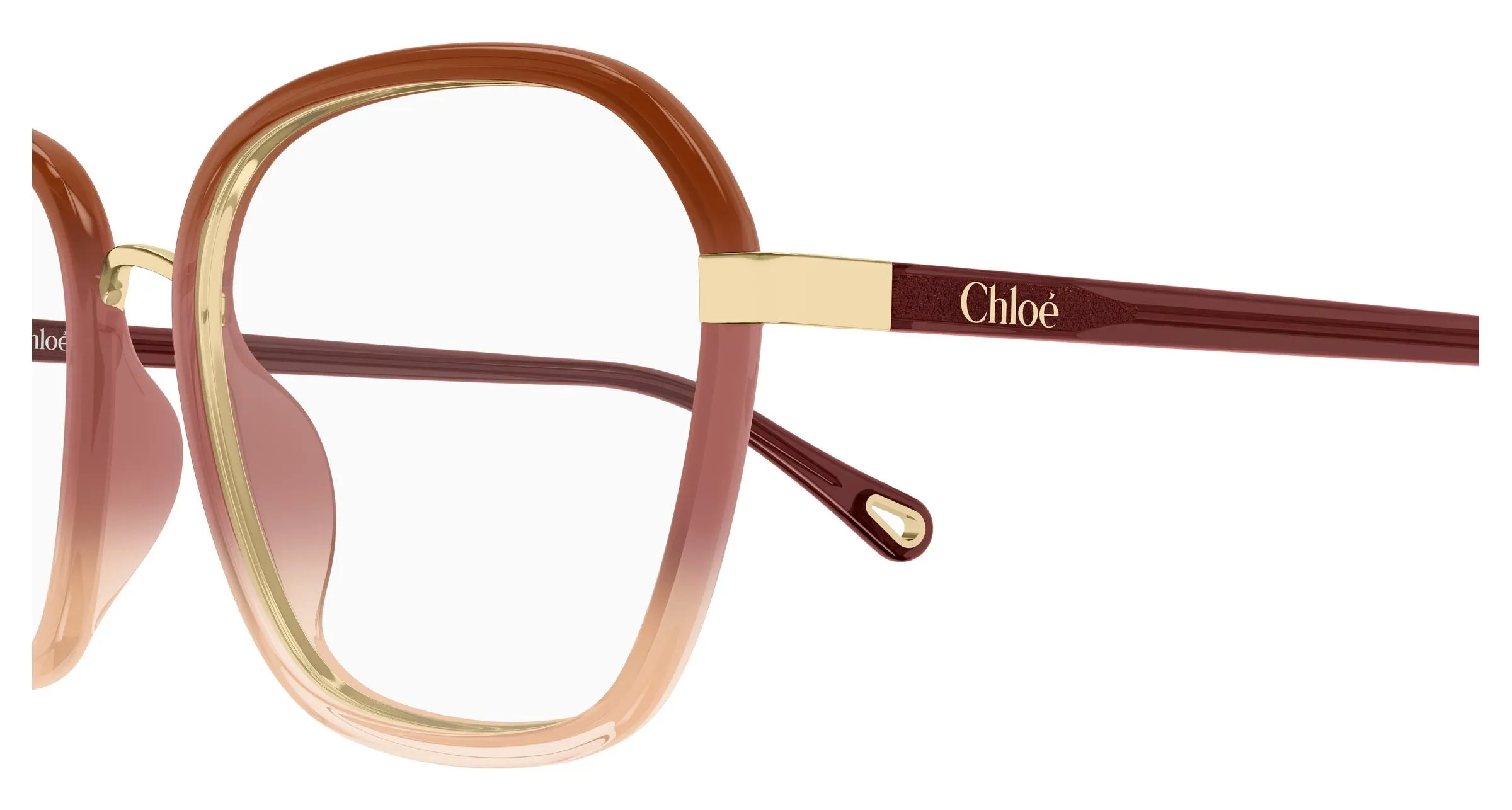 Chloé CH0309O 008 Montature da vista Bio-iniettato Bordeaux Trasparente Squadrata - immagine 3
