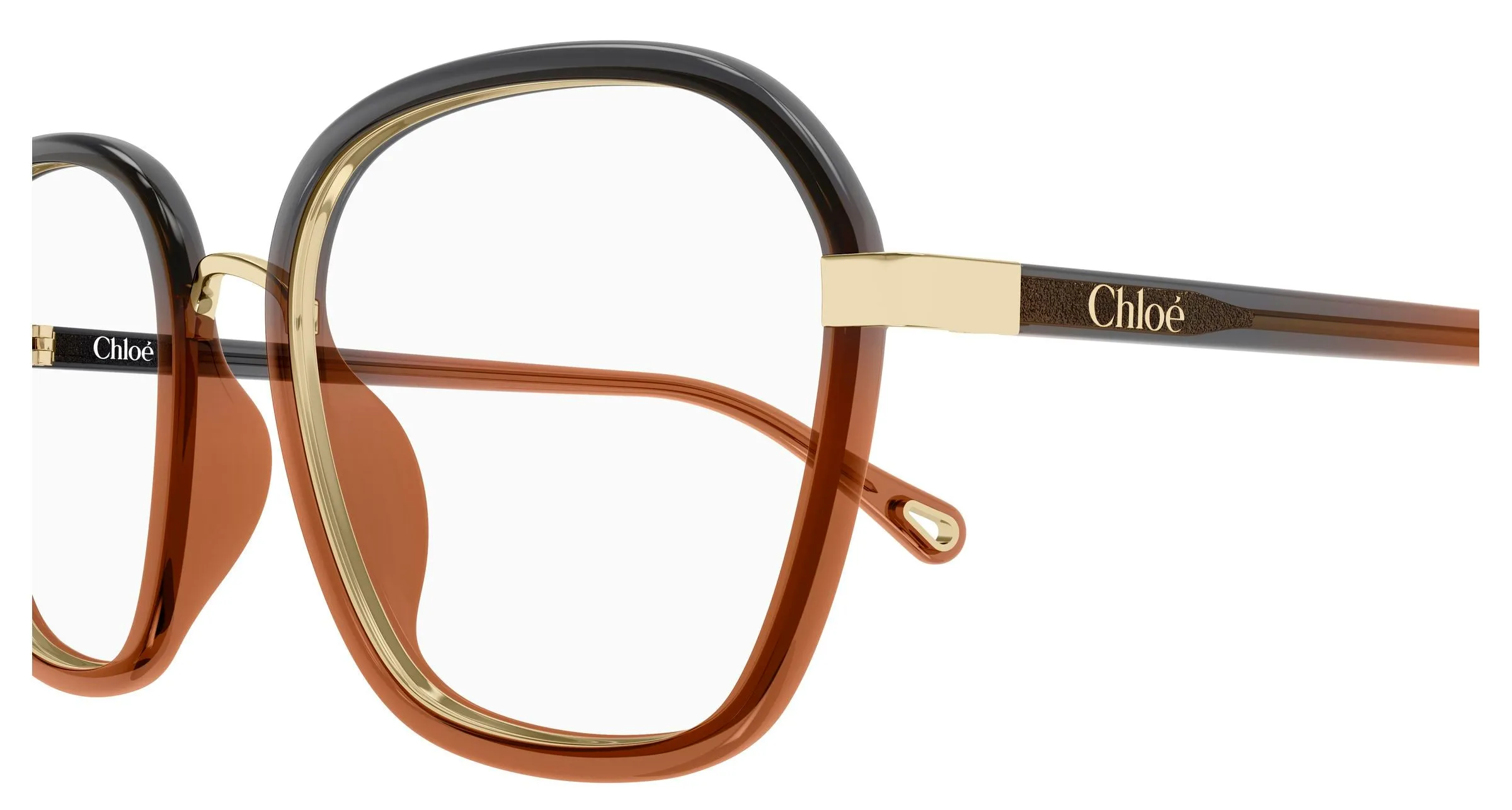 Chloé CH0309O 007 Montature da vista Bio-iniettato Nero Trasparente Squadrata - immagine 3