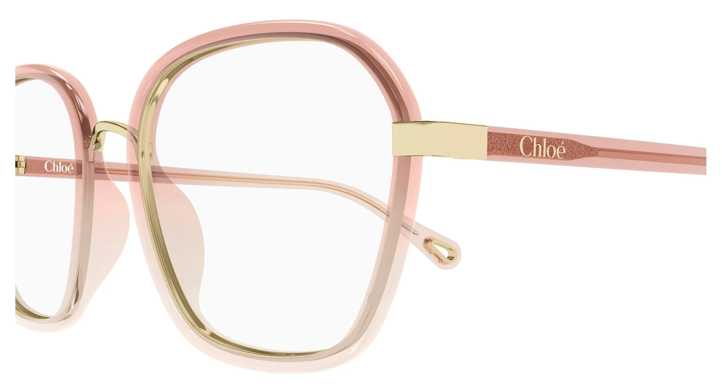 Chloé CH0309O 006 Montature da vista Bio-iniettato Arancione Trasparente Squadrata - immagine 3