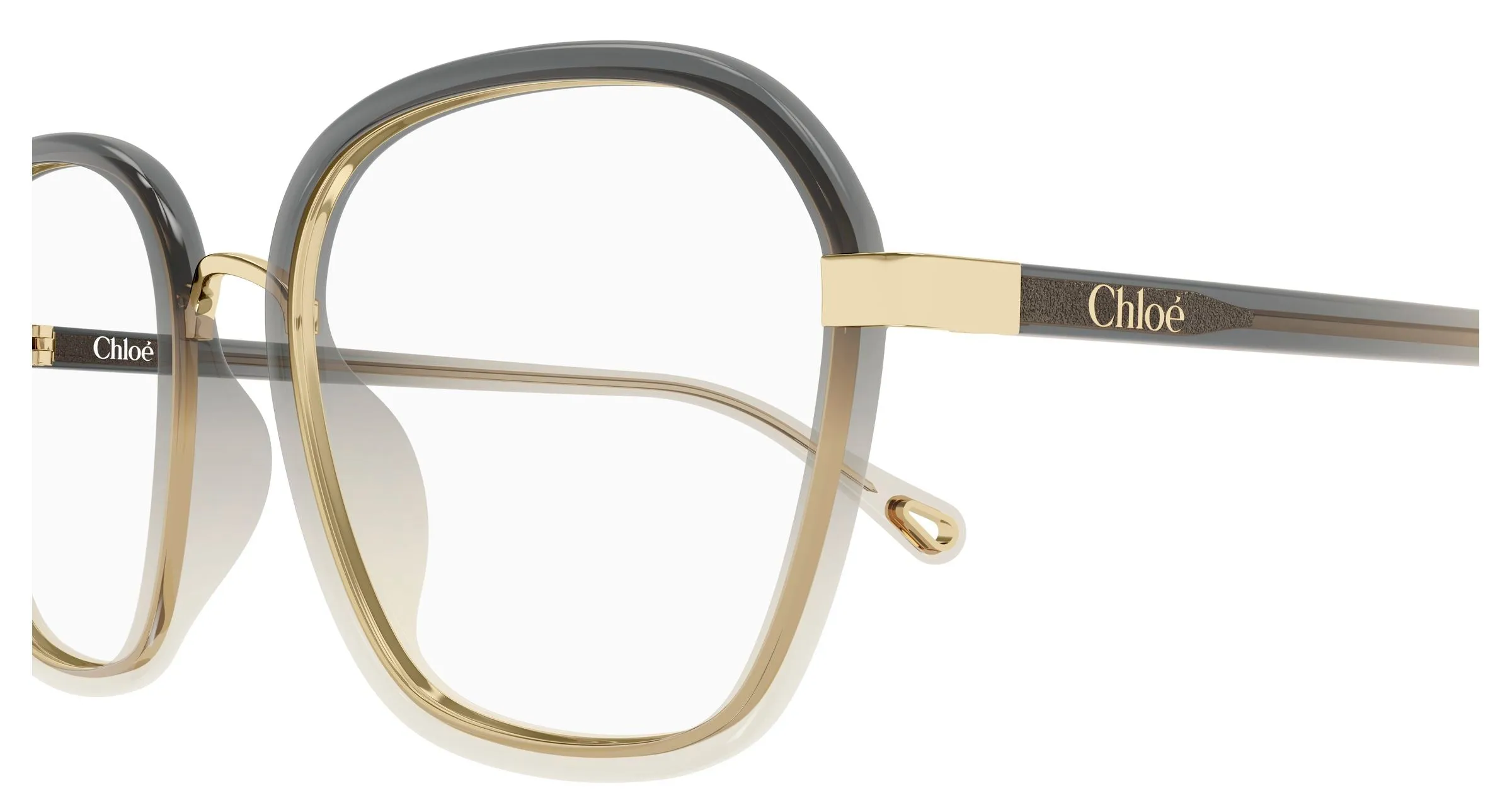Chloé CH0309O 005 Montature da vista Bio-iniettato Grigio Trasparente Squadrata - immagine 3