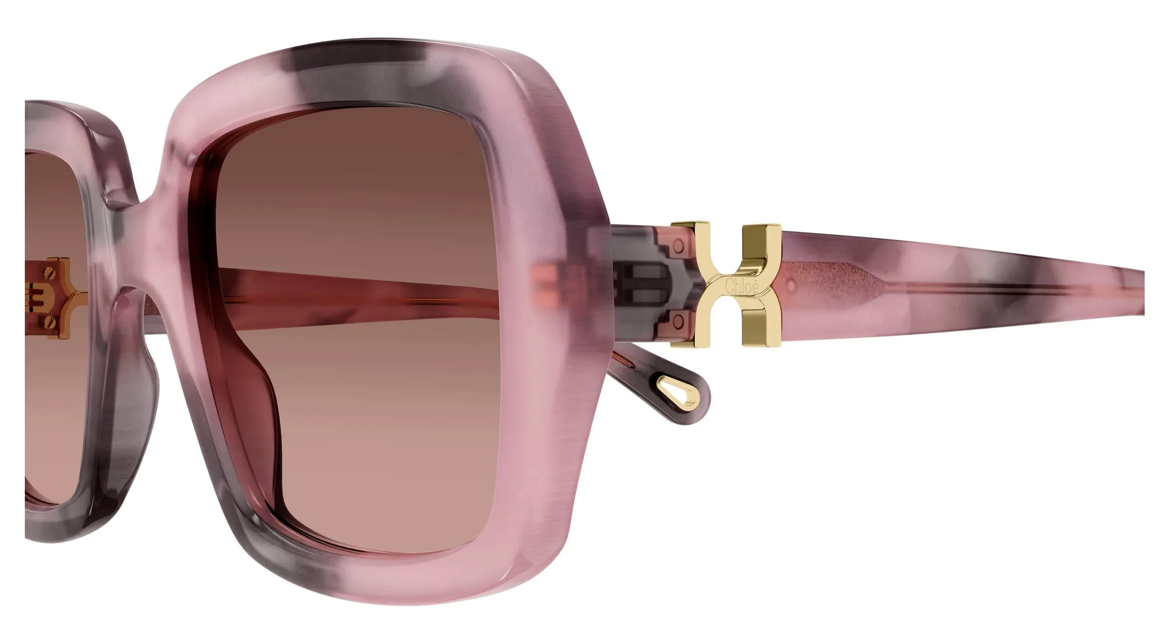 Chloé CH0301S 007 Occhiali da sole Acetato Havana Marrone Squadrata Sfumato - immagine 3