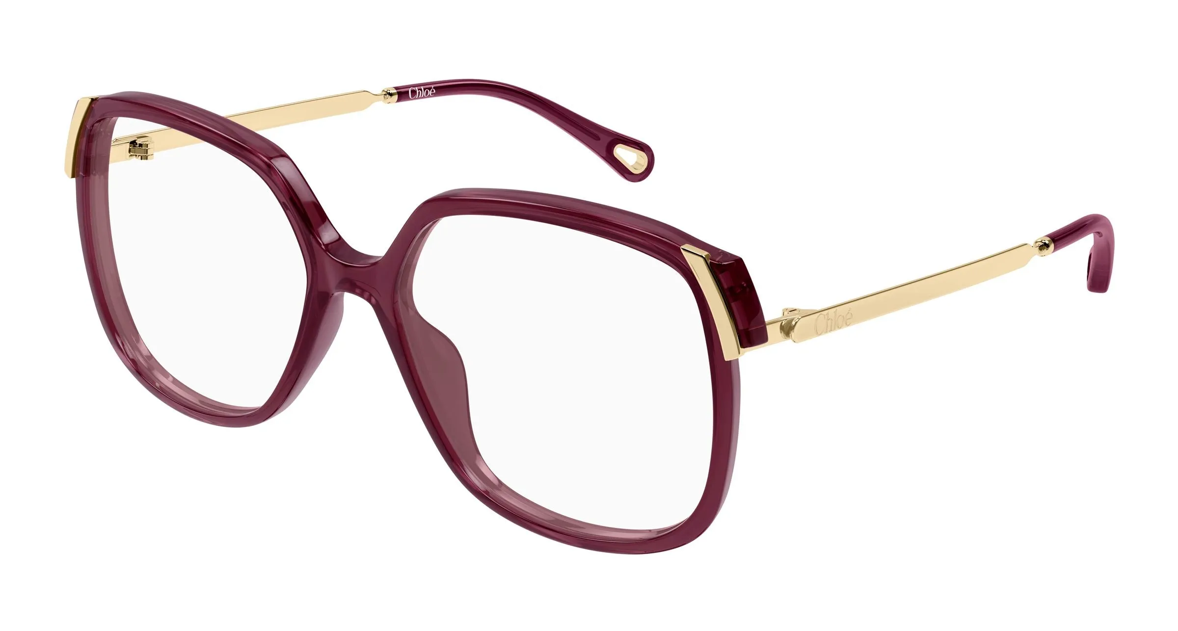 Chloé CH0287O 011 Montature da vista Acetato Bordeaux Trasparente Squadrata - immagine 1