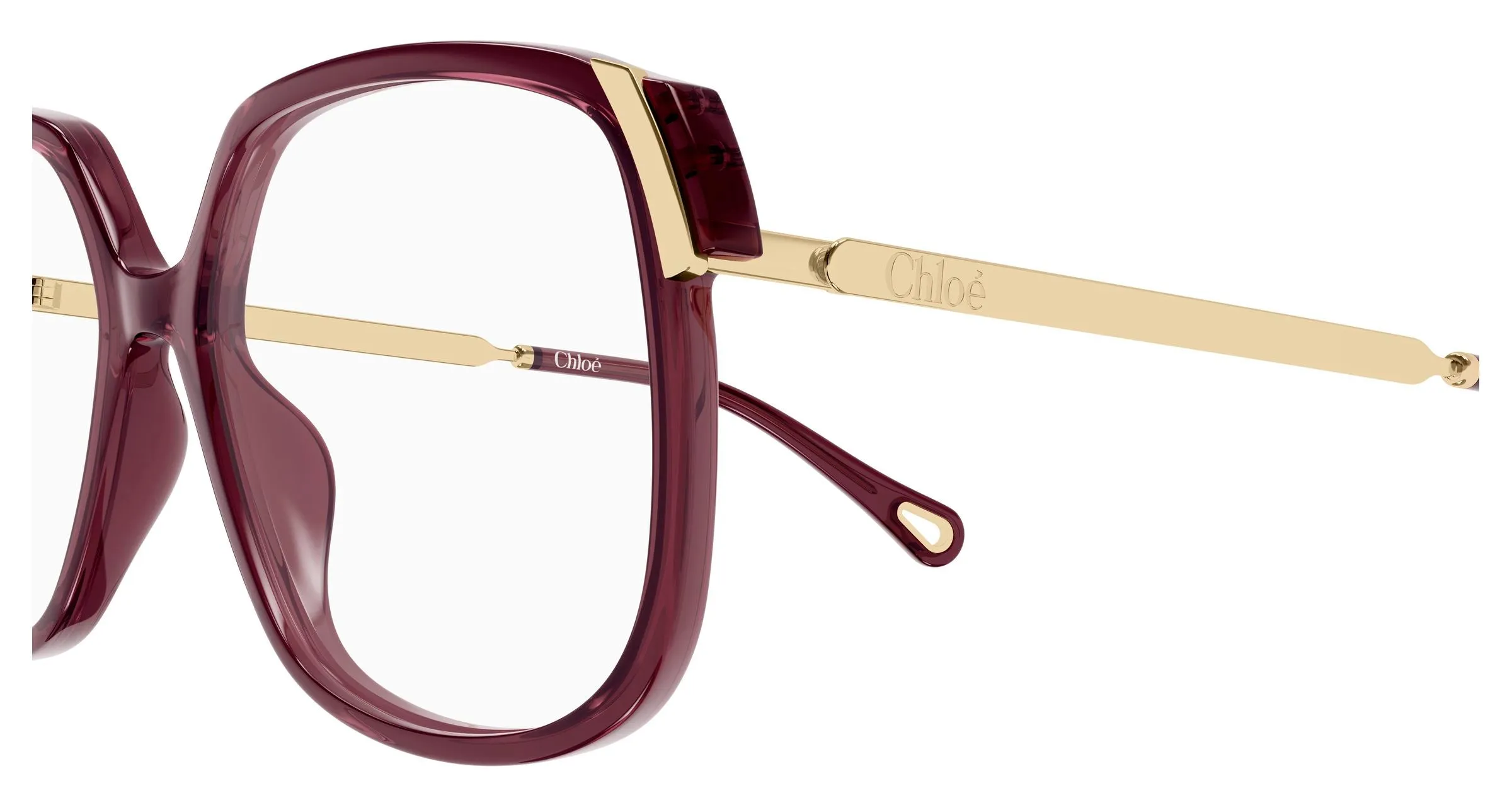 Chloé CH0287O 011 Montature da vista Acetato Bordeaux Trasparente Squadrata - immagine 3