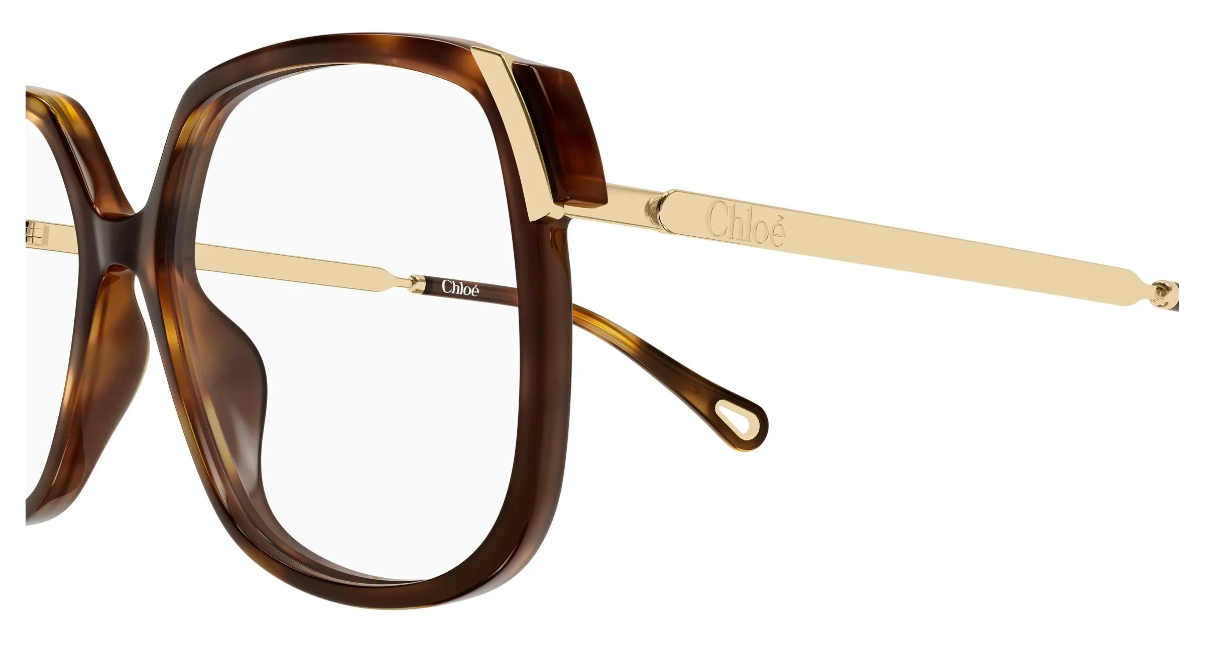 Chloé CH0287O 010 Montature da vista Acetato Havana Trasparente Squadrata - immagine 3