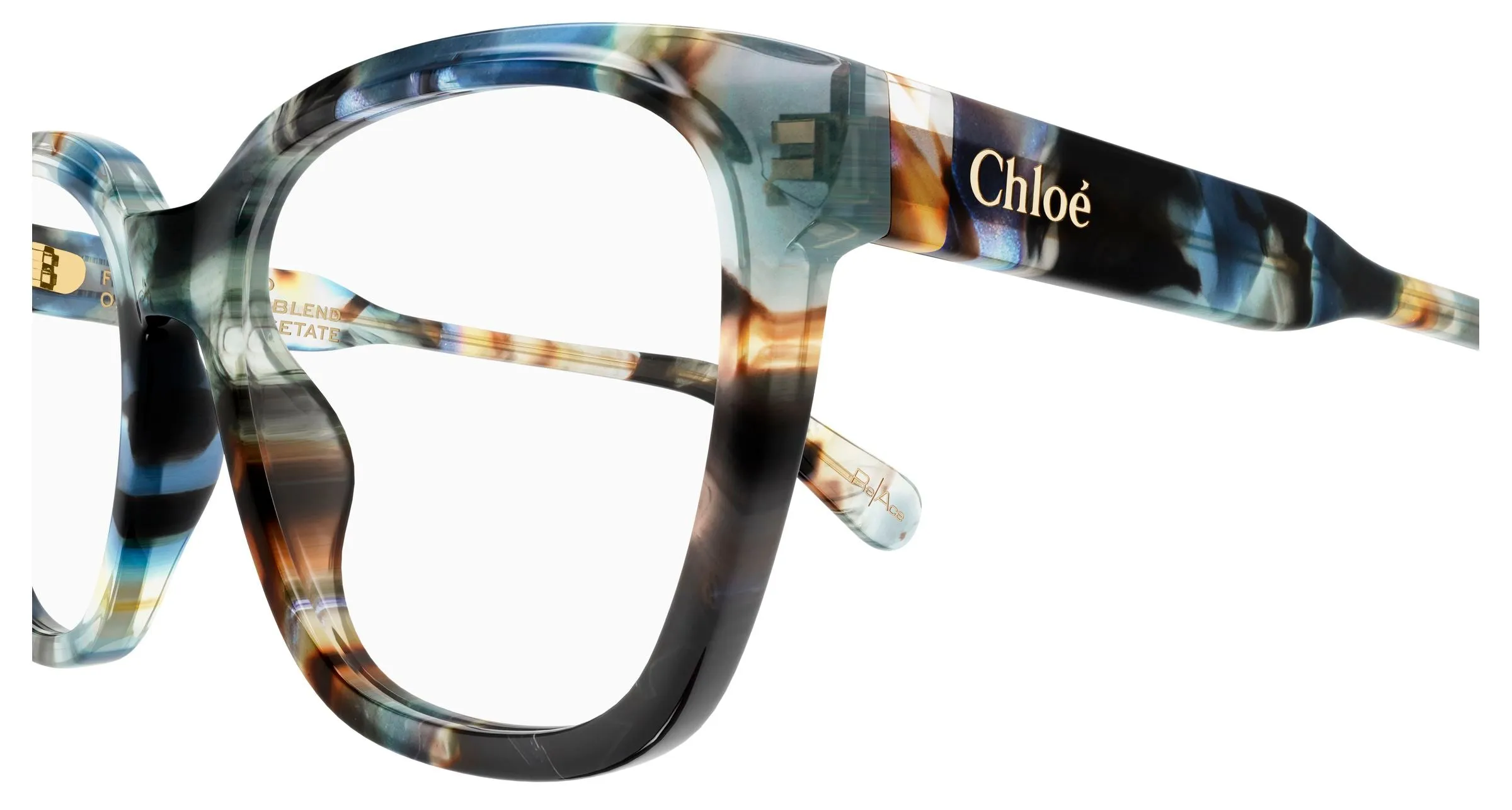 Chloé CH0265O 009 Montature da vista Acetato Grigio Trasparente Rotonda - immagine 3
