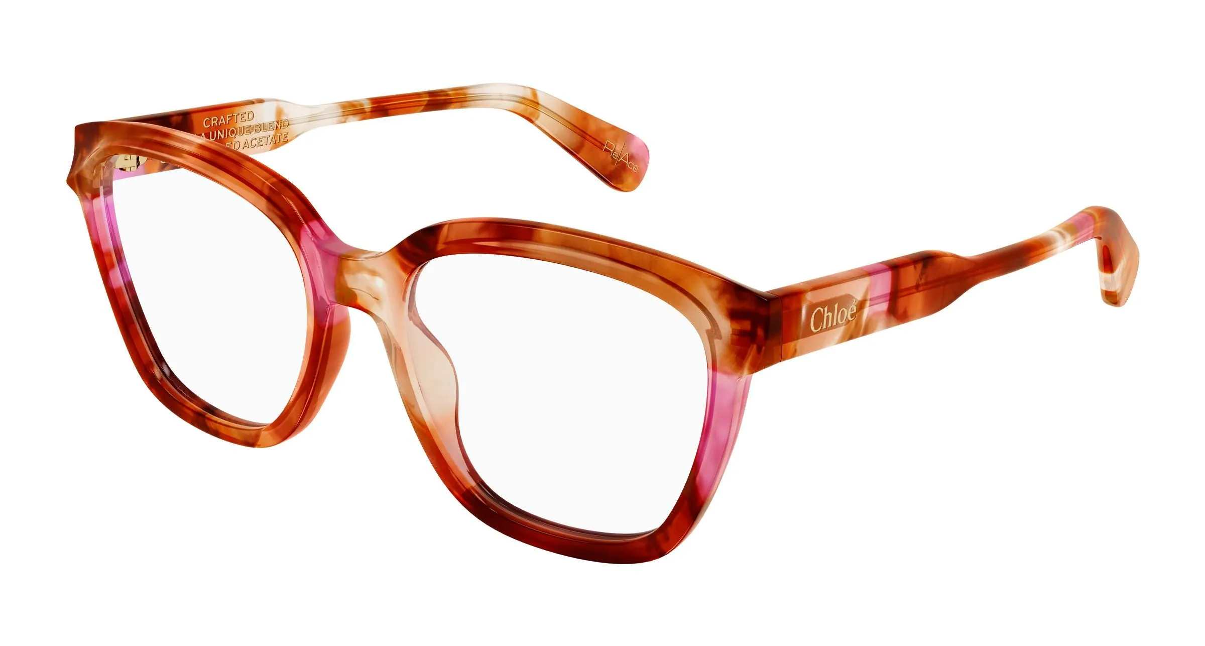 Chloé CH0265O 008 Montature da vista Acetato Havana Trasparente Rotonda - immagine 1