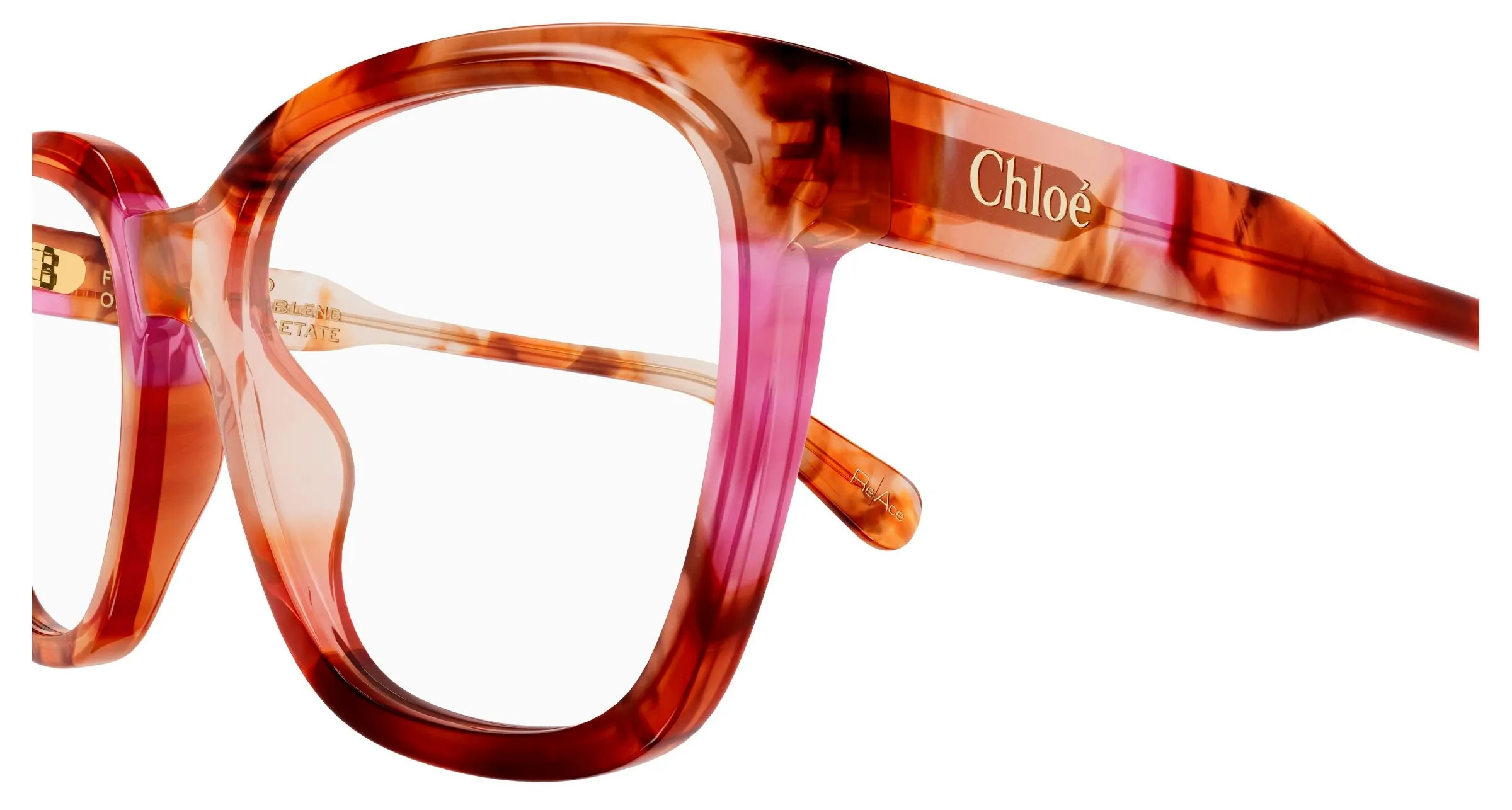 Chloé CH0265O 008 Montature da vista Acetato Havana Trasparente Rotonda - immagine 3
