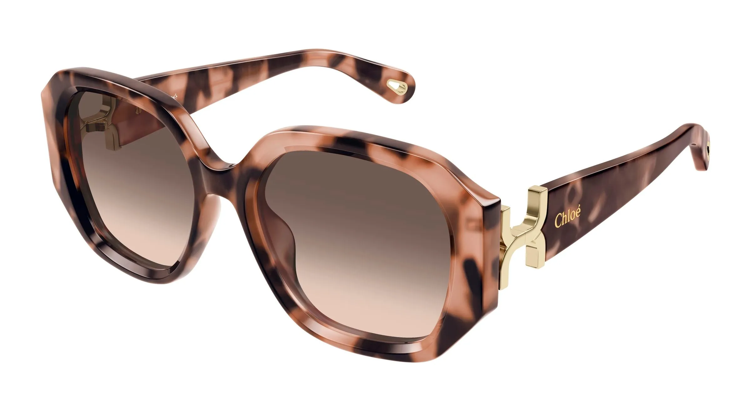 Chloé CH0236S 005 Occhiali da sole Acetato Havana Marrone Squadrata Sfumato - immagine 1