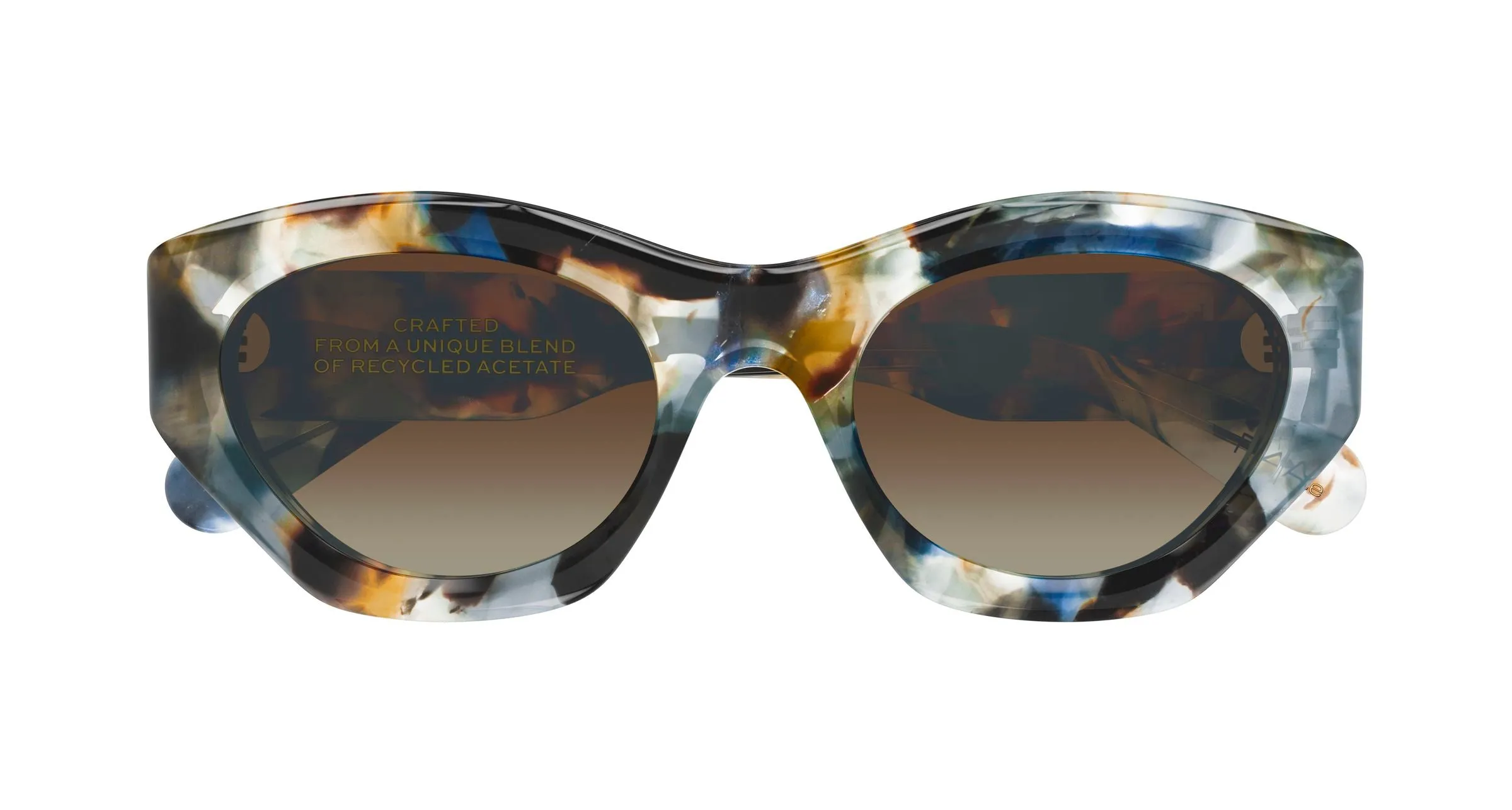 Chloé CH0220S 017 Occhiali da sole Acetato Grigio Marrone Cat Eye Sfumato - immagine 2