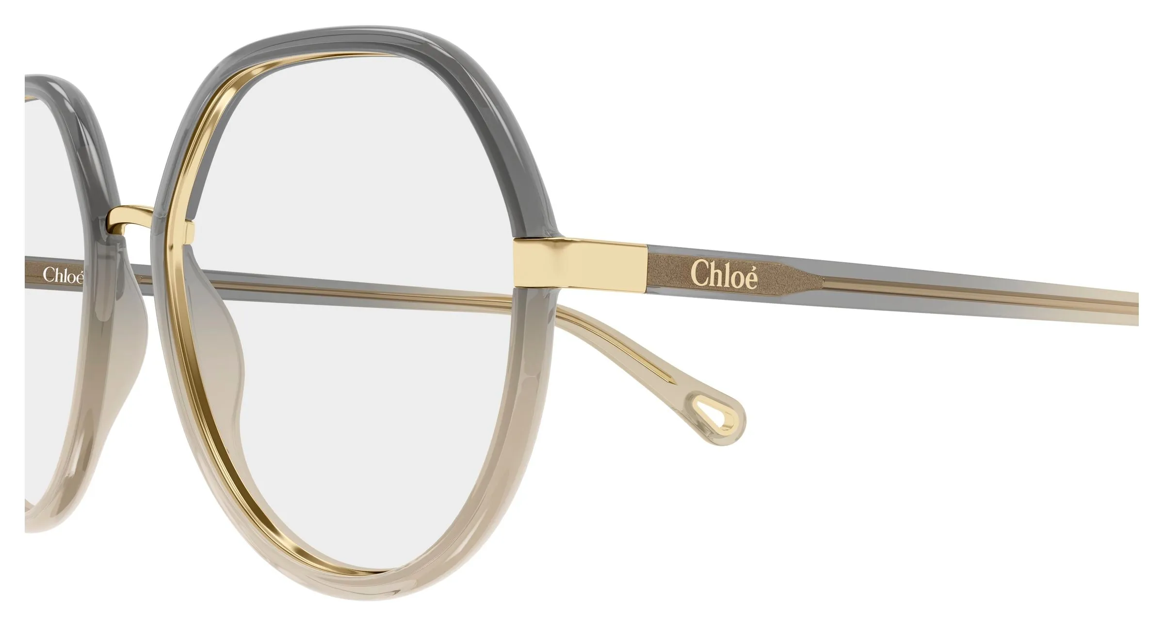 Chloé CH0131O 012 Montature da vista Bio-iniettato Grigio Trasparente Pilot - immagine 3
