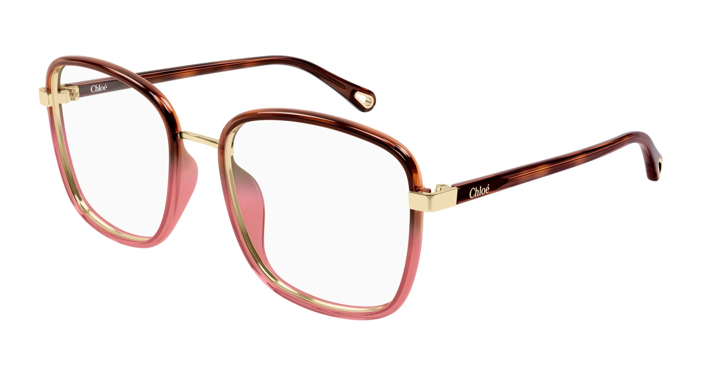 Chloé CH0034O 026 Montature da vista Bio-iniettato Havana Trasparente Squadrata - immagine 1