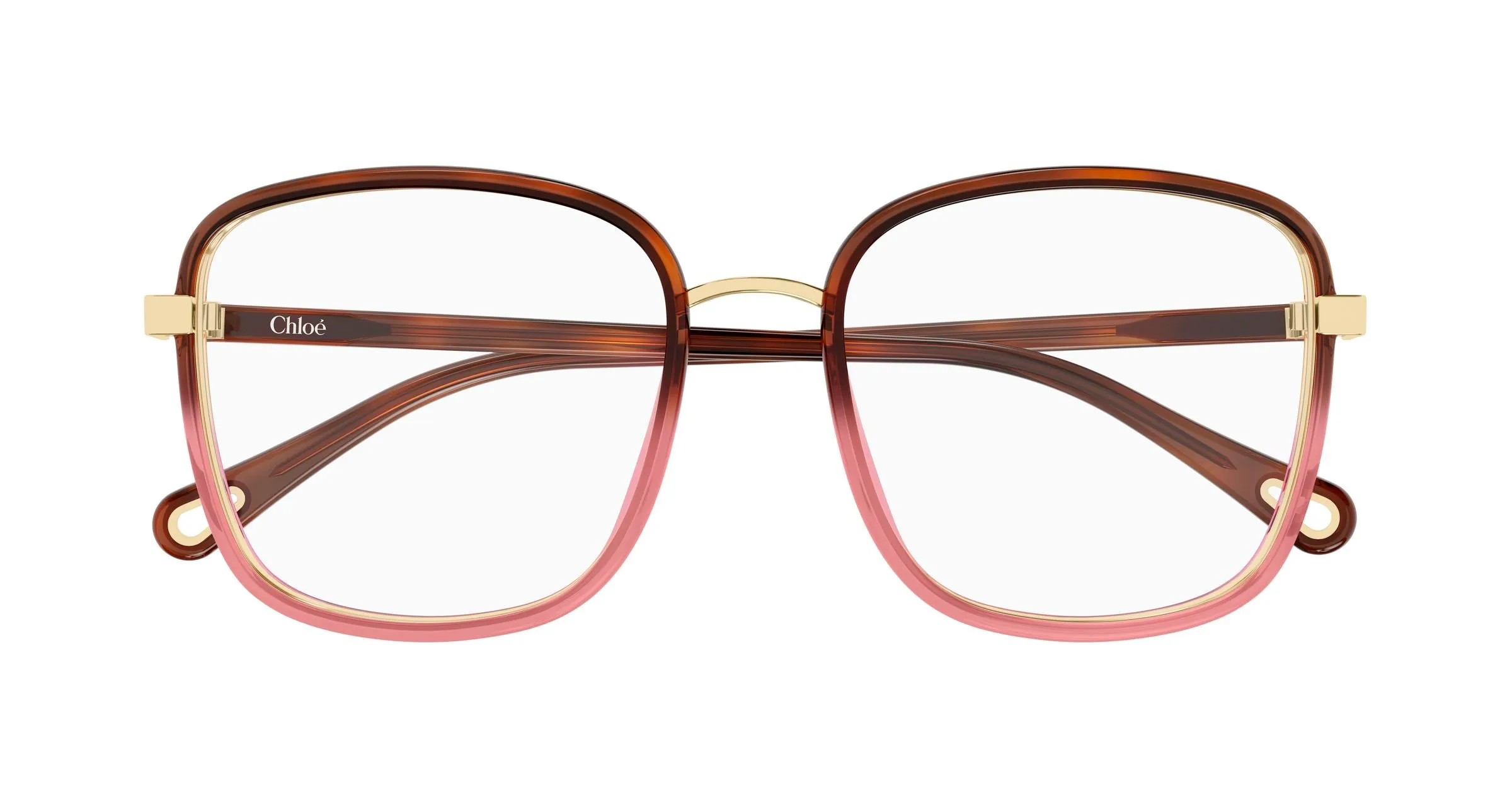 Chloé CH0034O 026 Montature da vista Bio-iniettato Havana Trasparente Squadrata - immagine 2