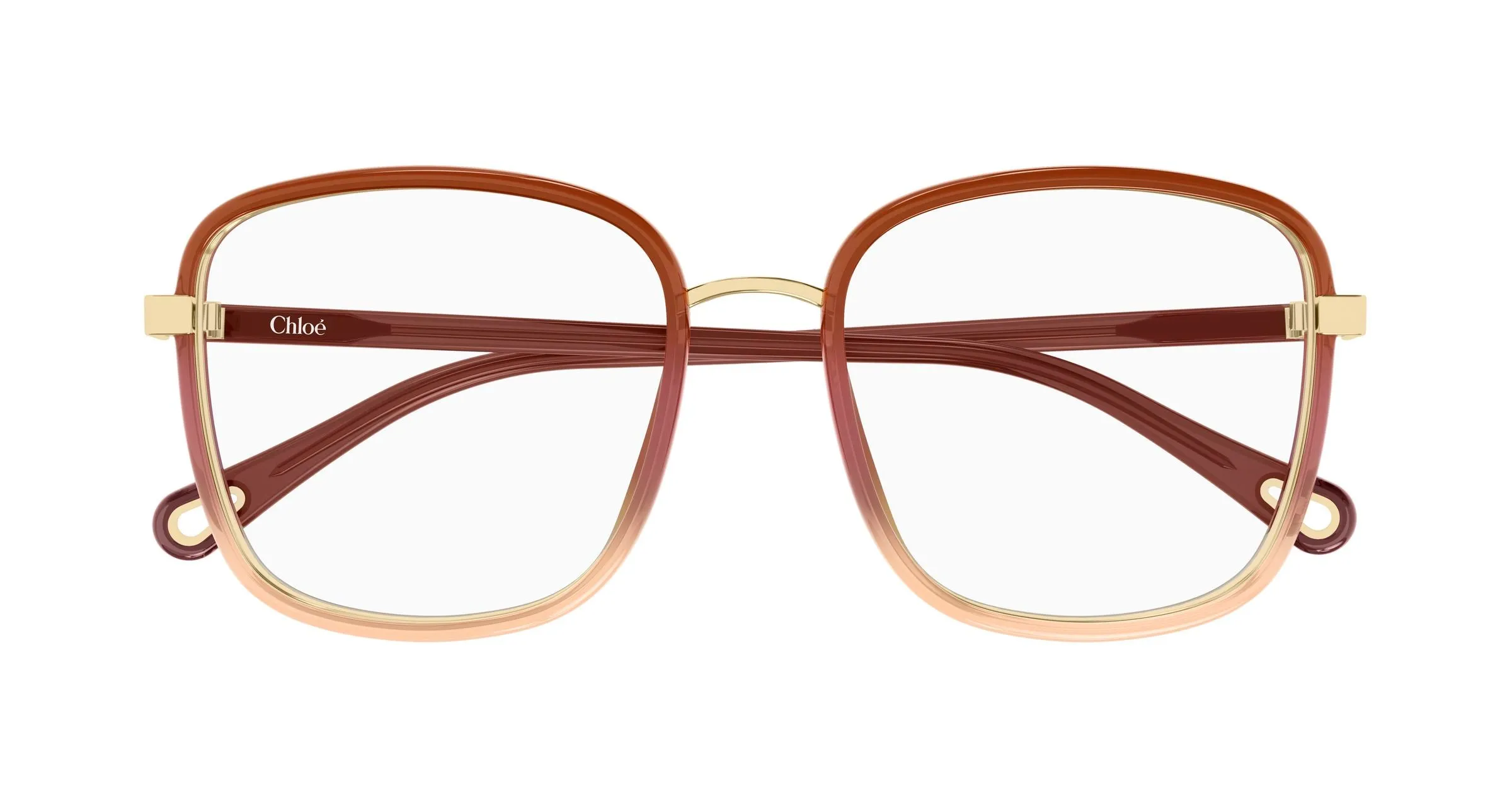 Chloé CH0034O 025 Montature da vista Bio-iniettato Bordeaux Trasparente Squadrata - immagine 2