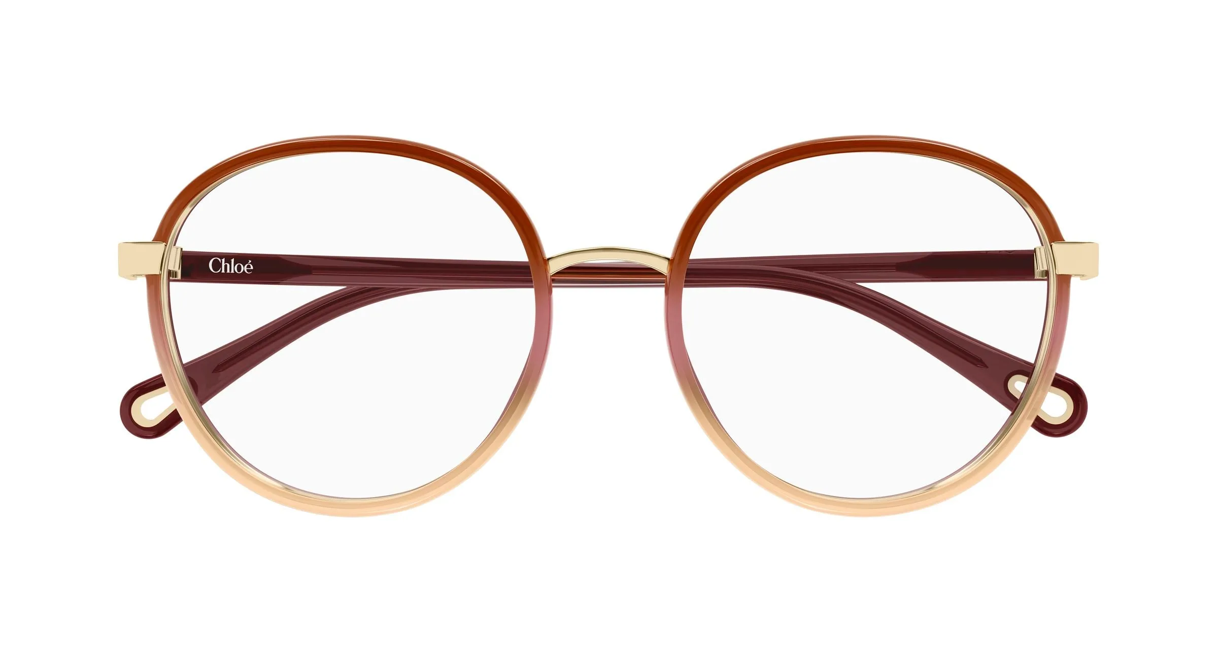 Chloé CH0033O 011 Montature da vista Bio-iniettato Bordeaux Trasparente Rotonda - immagine 2