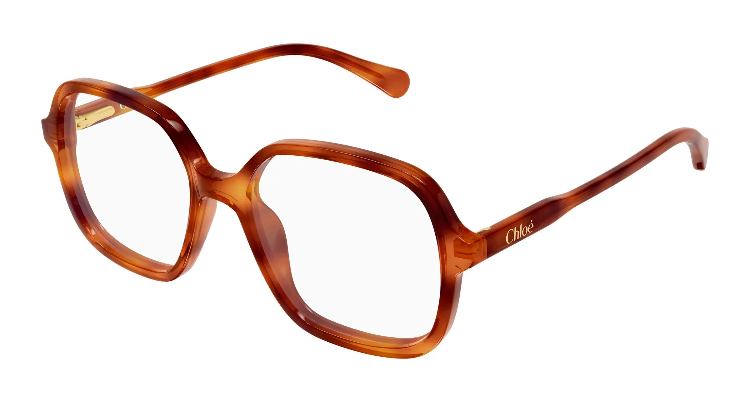 Chloé CC0027O 003 Montature da vista bambino Acetato Havana Trasparente Geometrica - immagine 1