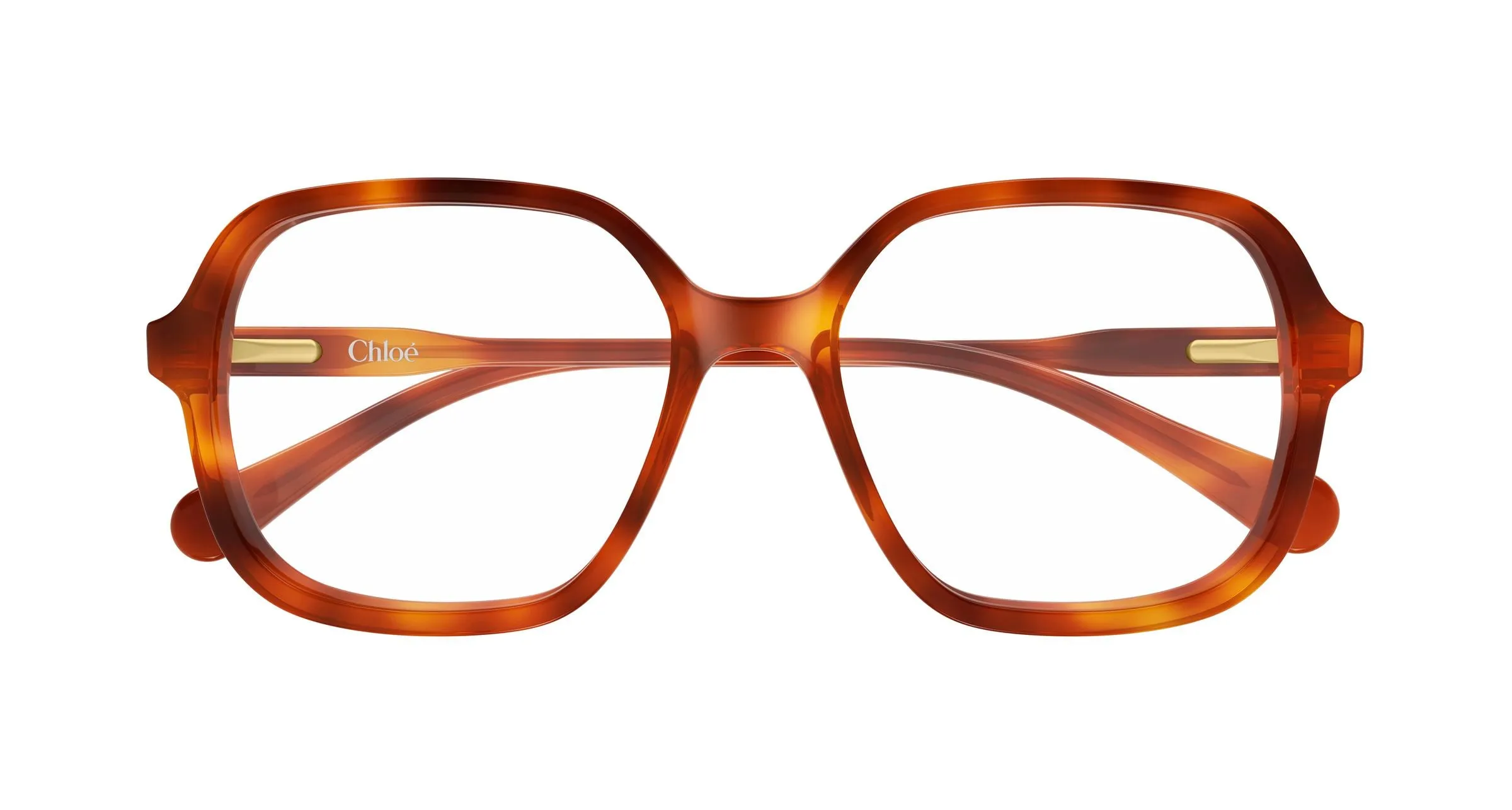 Chloé CC0027O 003 Montature da vista bambino Acetato Havana Trasparente Geometrica - immagine 2