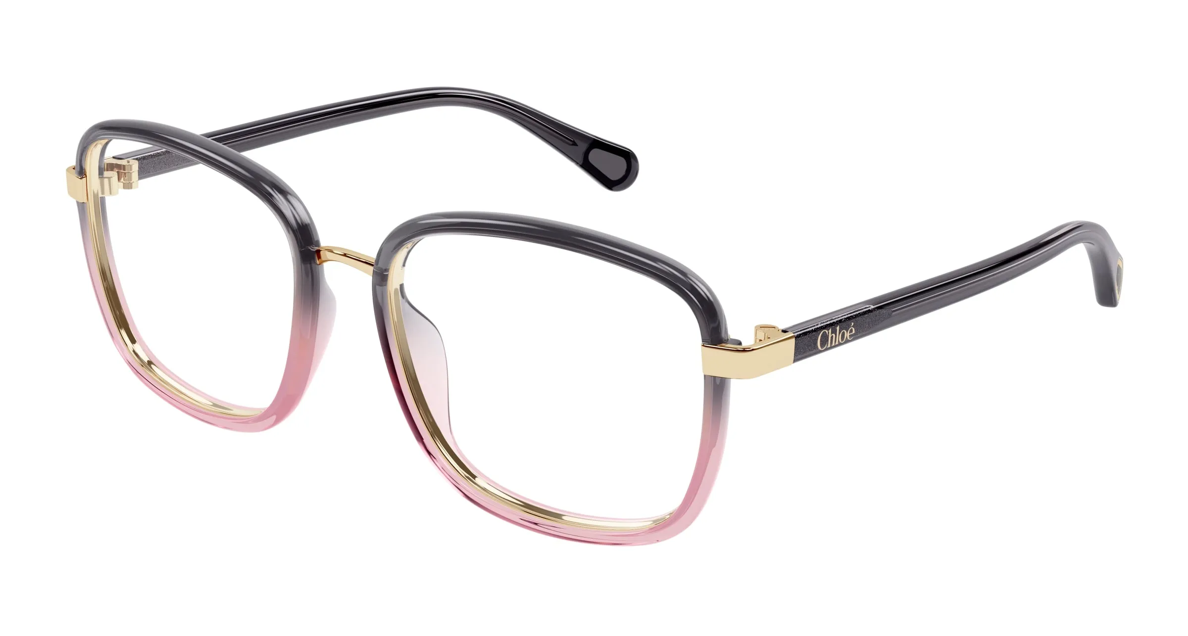 Chloé CC0025O 004 Montature da vista bambino Bio-iniettato Grigio Trasparente Squadrata - immagine 1