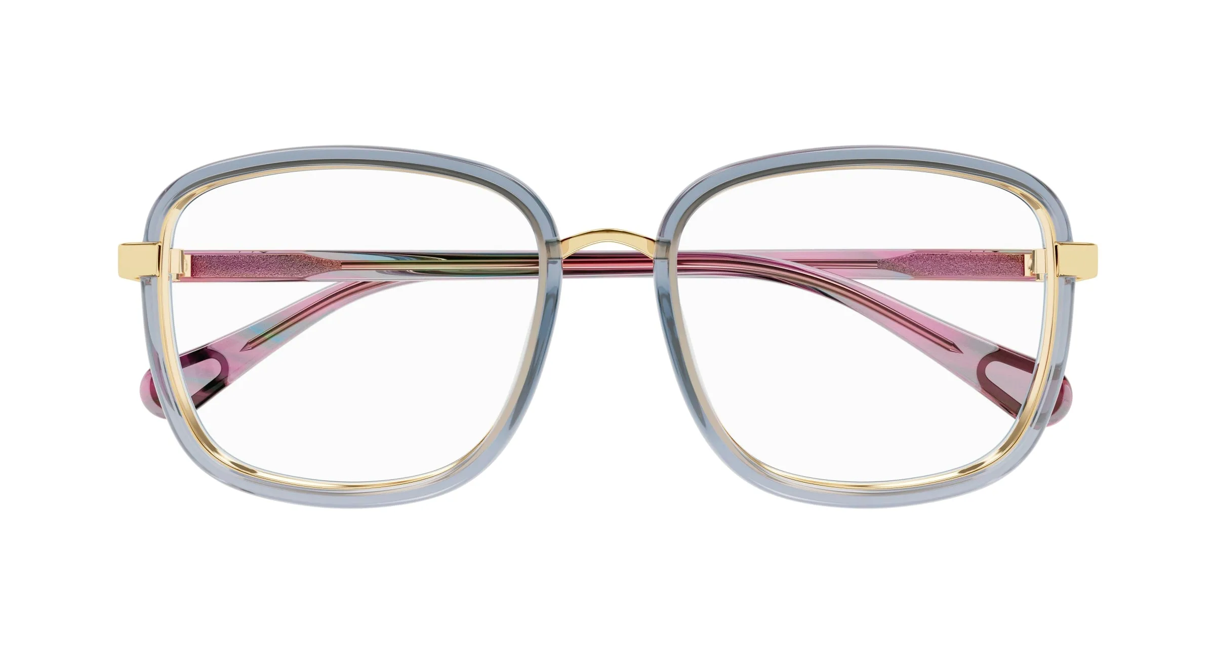Chloé CC0025O 003 Montature da vista bambino Bio-iniettato Grigio Trasparente Squadrata - immagine 2