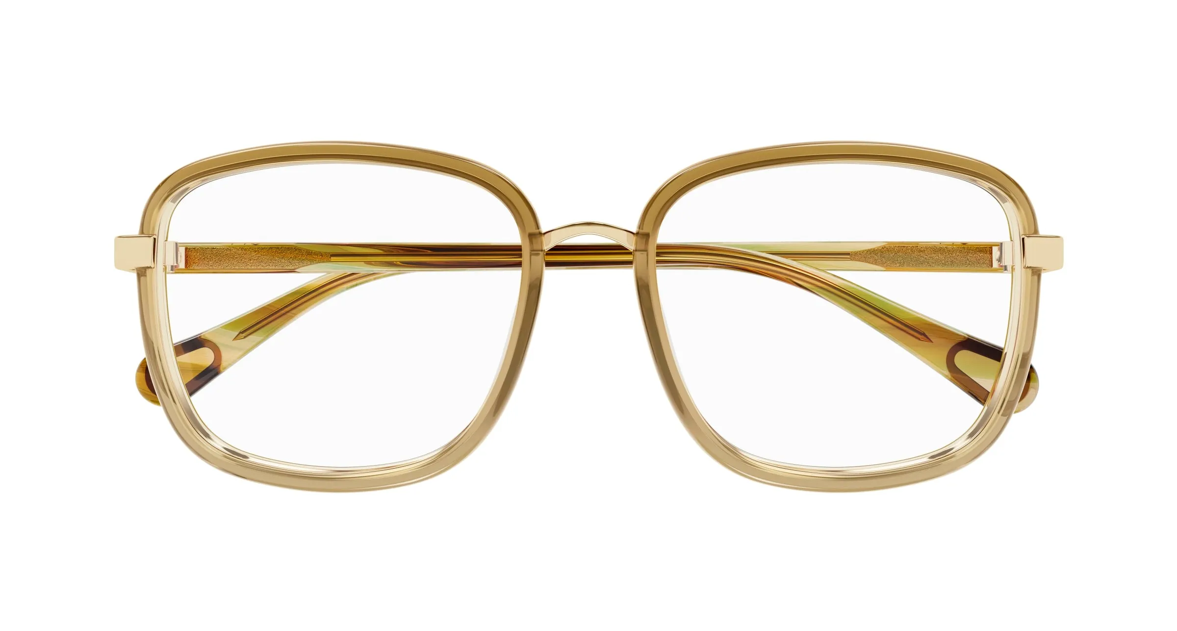 Chloé CC0025O 002 Montature da vista bambino Bio-iniettato Marrone Trasparente Squadrata - immagine 2