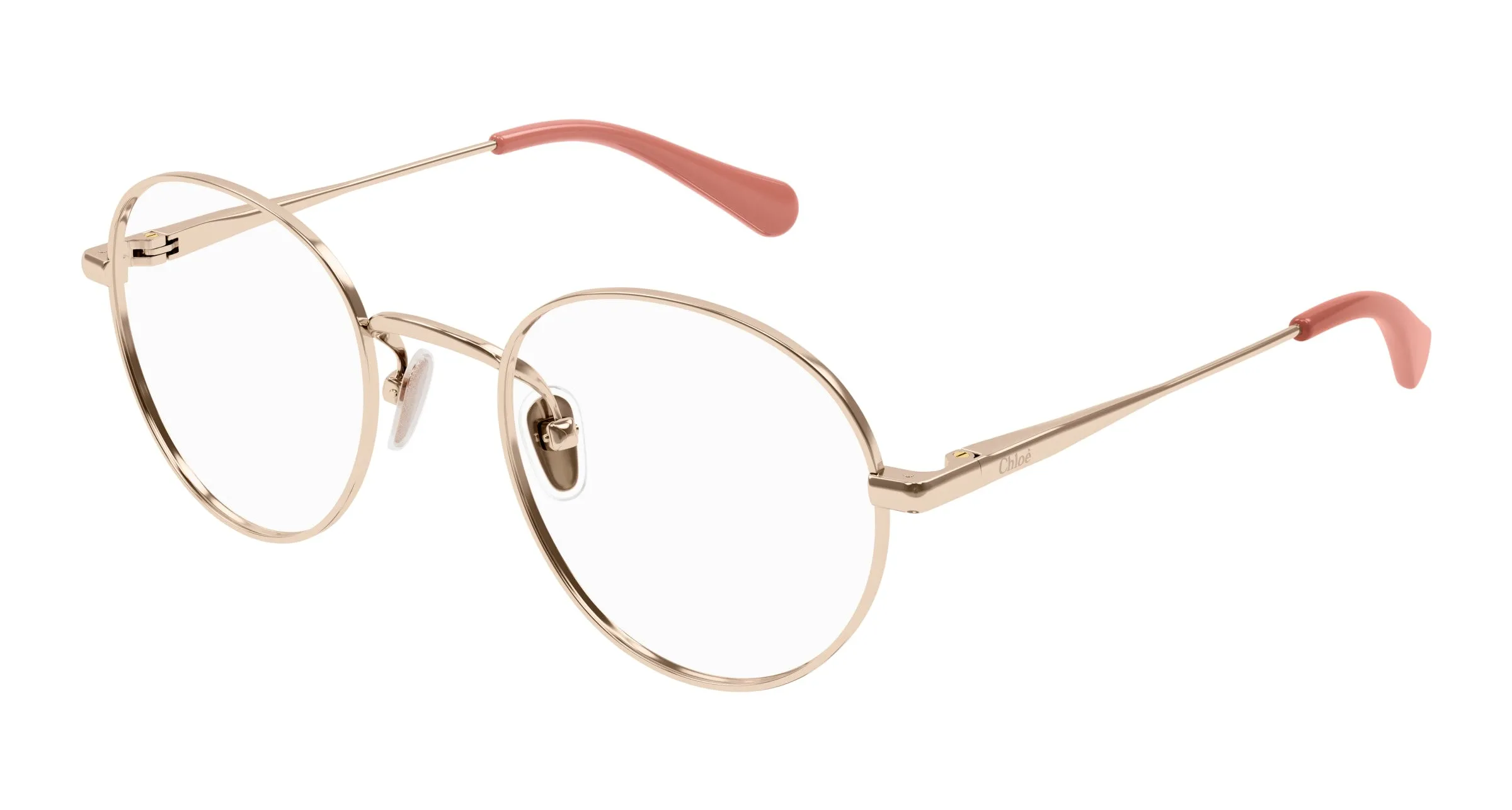 Chloé CC0024O 002 Montature da vista bambino Metallo Oro Trasparente Rotonda - immagine 1