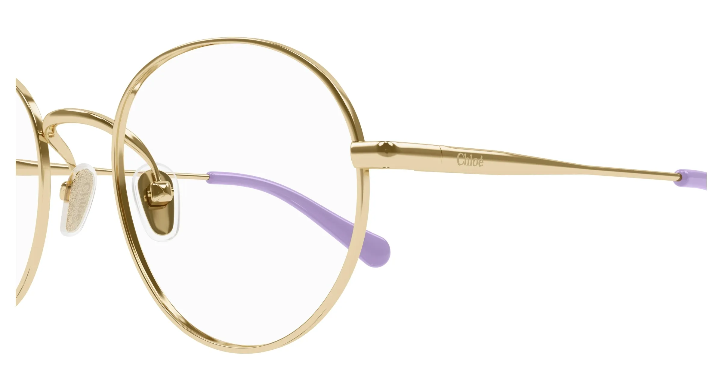 Chloé CC0024O 001 Montature da vista bambino Metallo Oro Trasparente Rotonda - immagine 3
