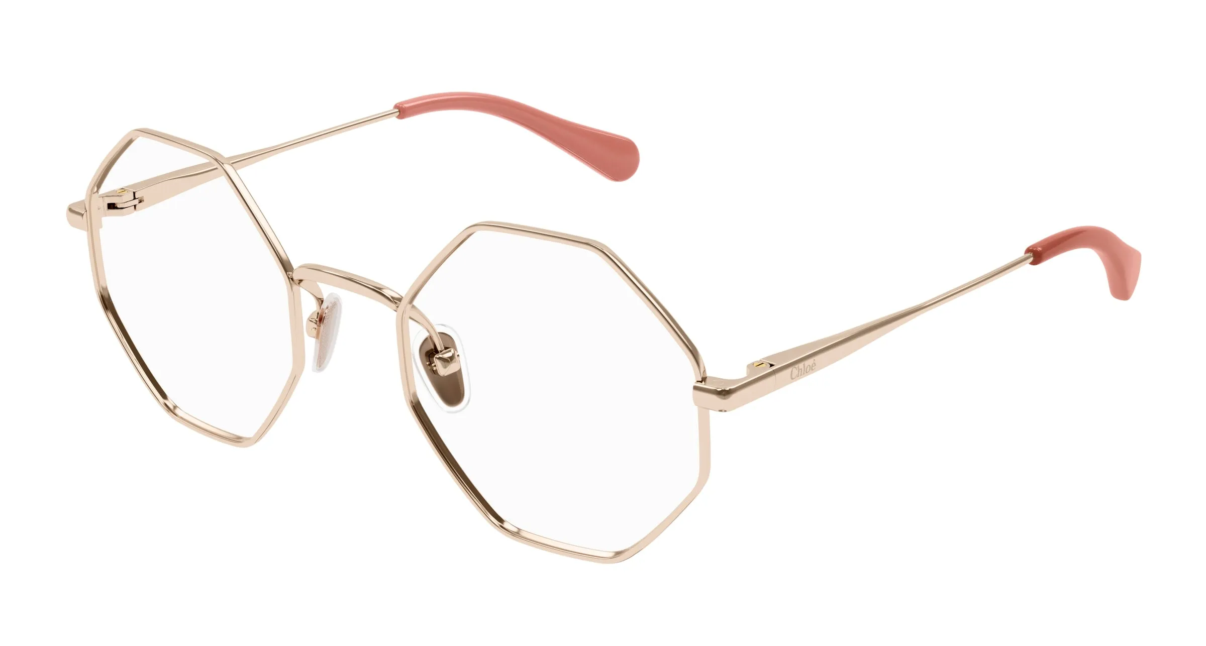 Chloé CC0023O 002 Montature da vista bambino Metallo Oro Trasparente Geometrica - immagine 1