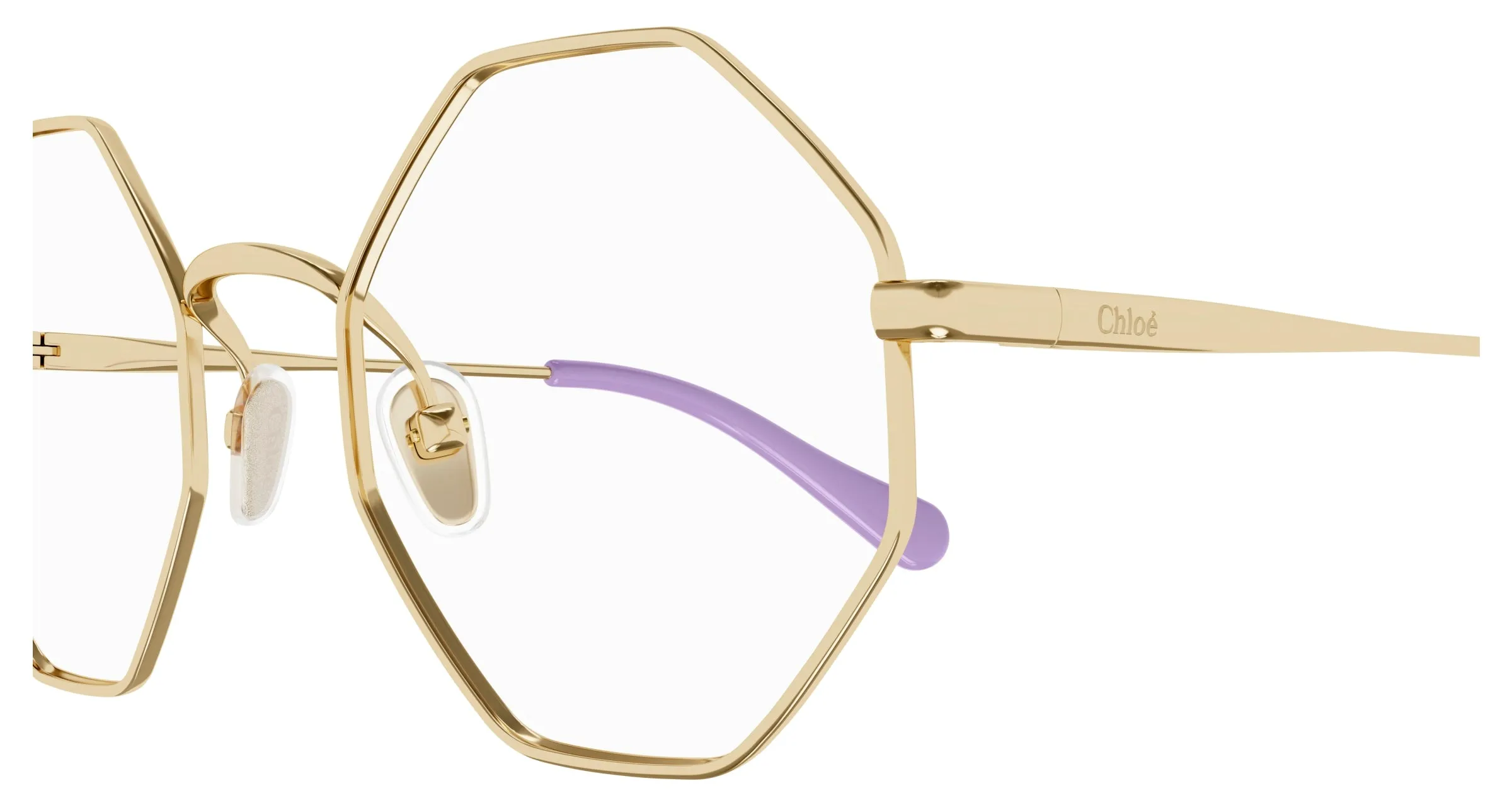 Chloé CC0023O 001 Montature da vista bambino Metallo Oro Trasparente Geometrica - immagine 3