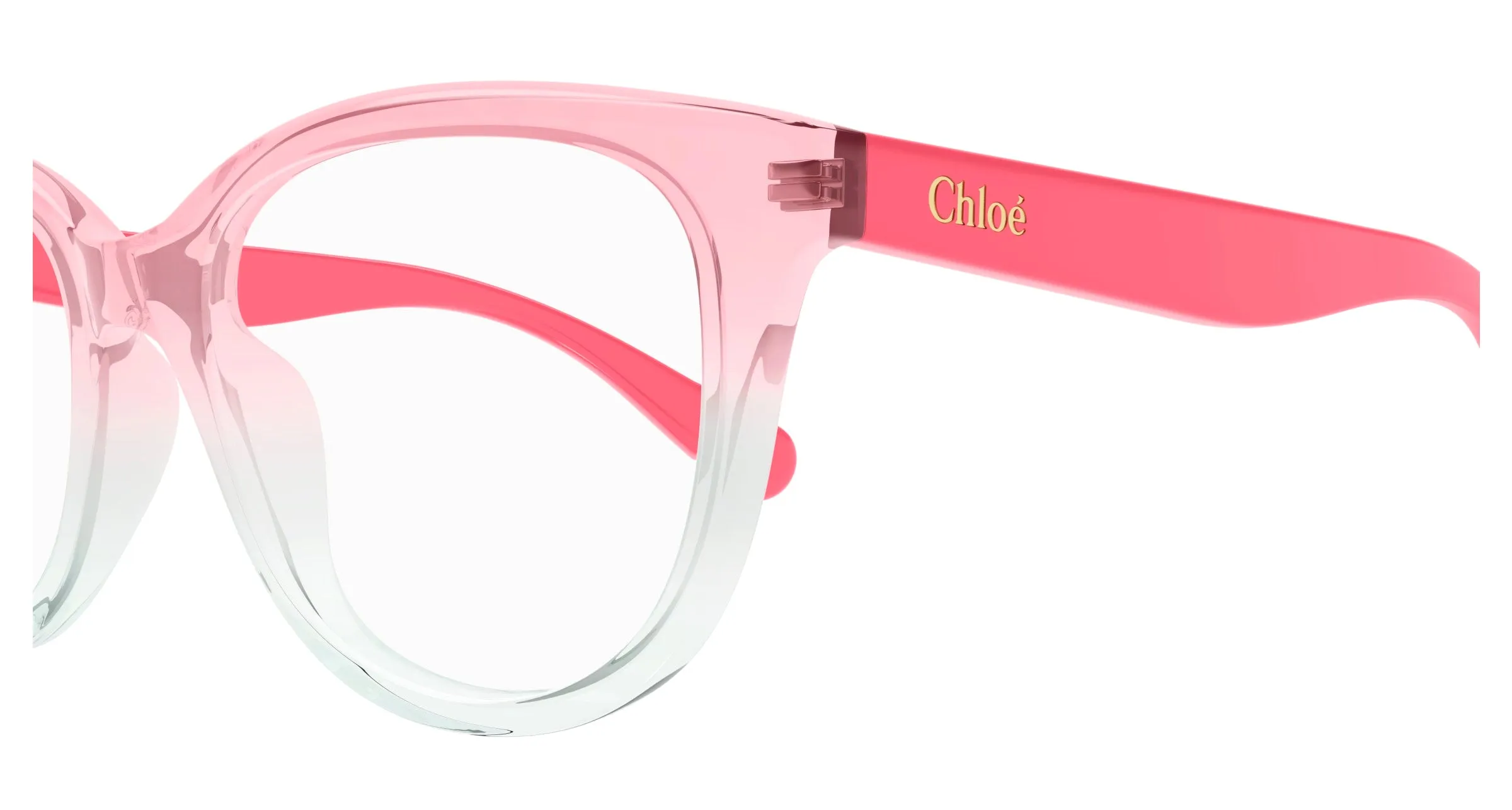 Chloé CC0021O 004 Montature da vista bambino Acetato Rosa Trasparente Rotonda - immagine 3