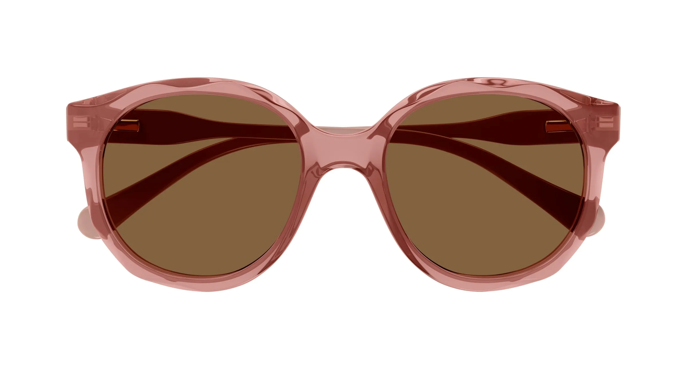 Chloé CC0019S 002 Occhiali da sole bambino Acetato Rosa Marrone Rotonda - immagine 2