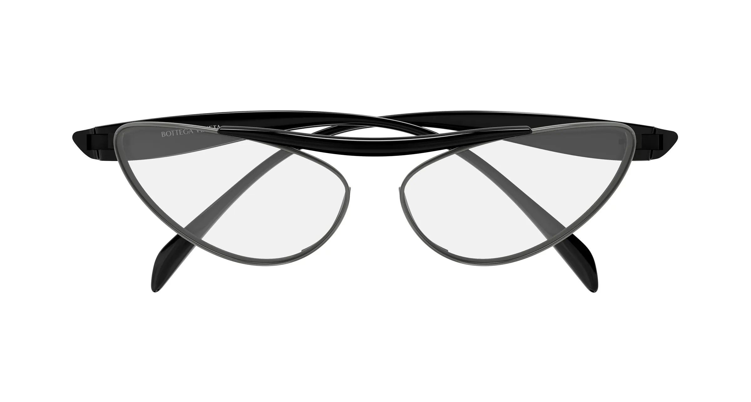 Bottega Veneta BV1529S 002 Occhiali da sole Metallo Rutenio Trasparente Cat Eye - immagine 2