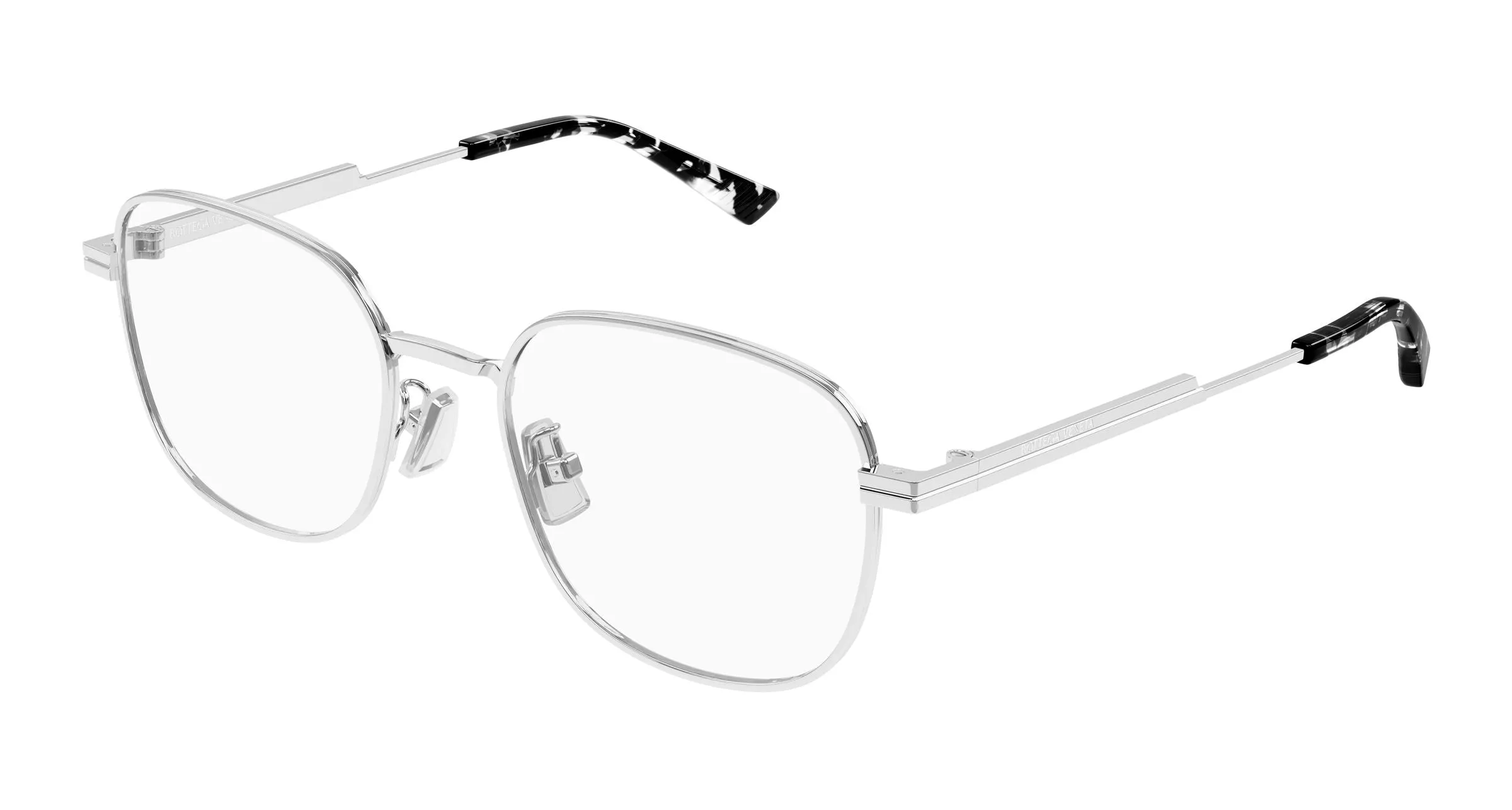 Bottega Veneta BV1521OJ 002 Montature da vista Metallo Argento Trasparente Squadrata - immagine 1