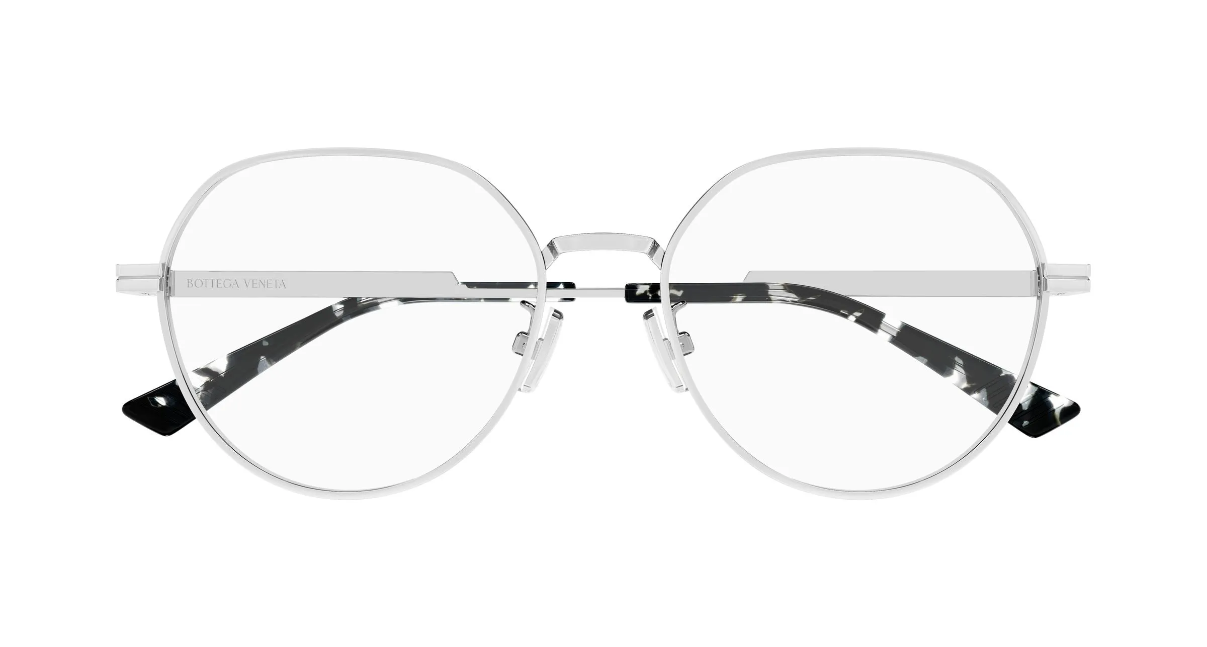 Bottega Veneta BV1520OJ 002 Montature da vista Metallo Argento Trasparente Rotonda - immagine 2