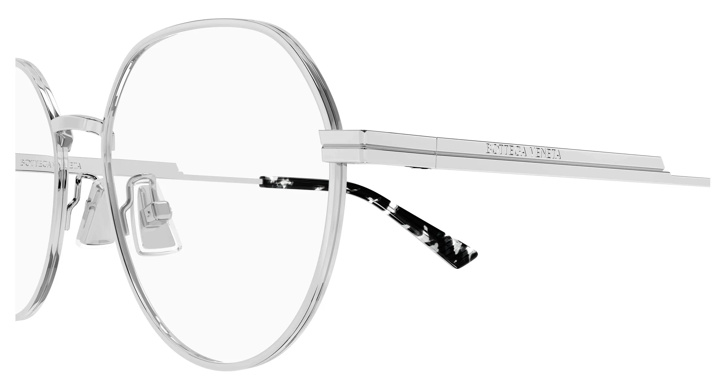 Bottega Veneta BV1520OJ 002 Montature da vista Metallo Argento Trasparente Rotonda - immagine 3