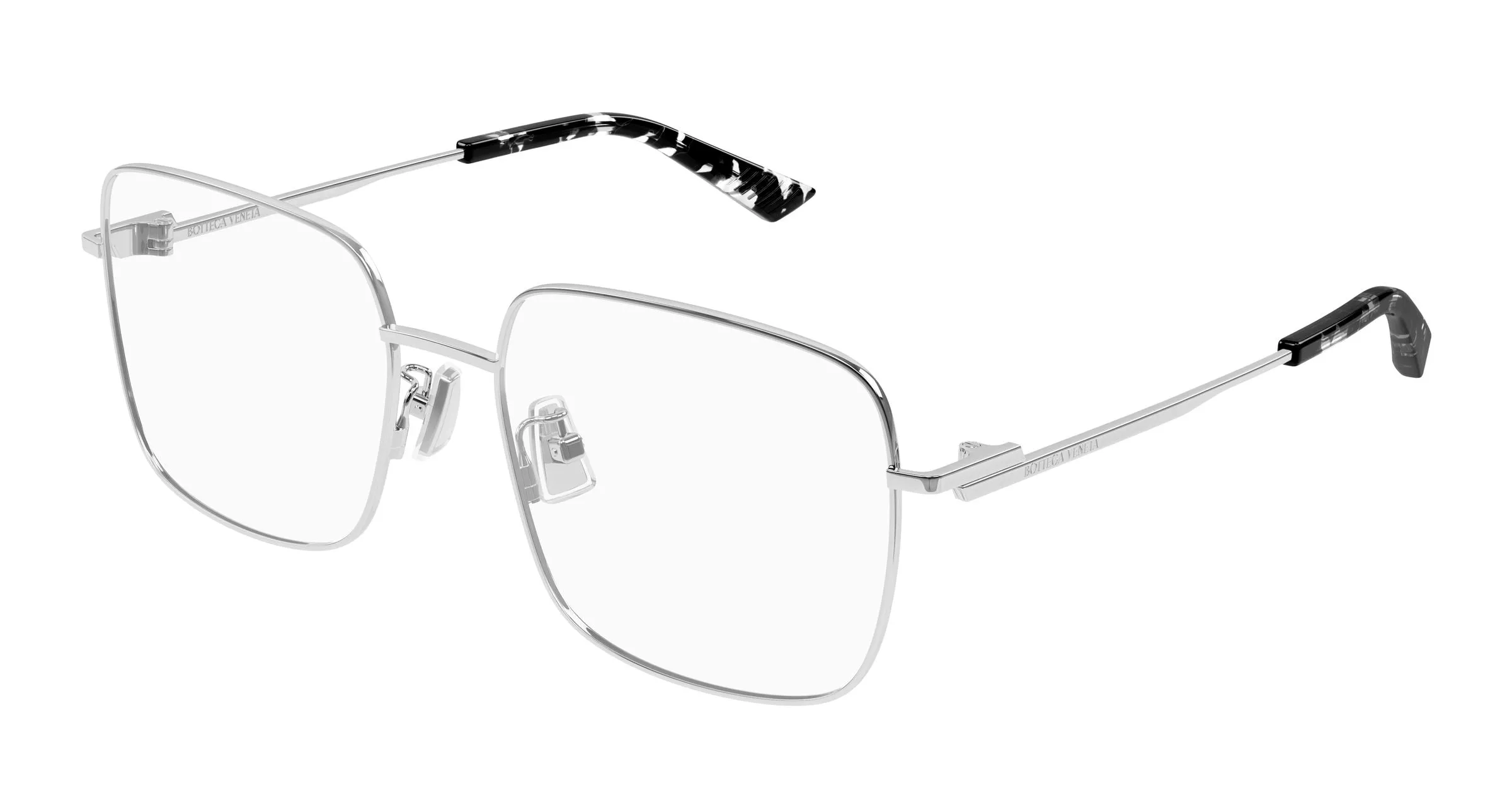 Bottega Veneta BV1519OJ 002 Montature da vista Metallo Argento Trasparente Squadrata - immagine 1