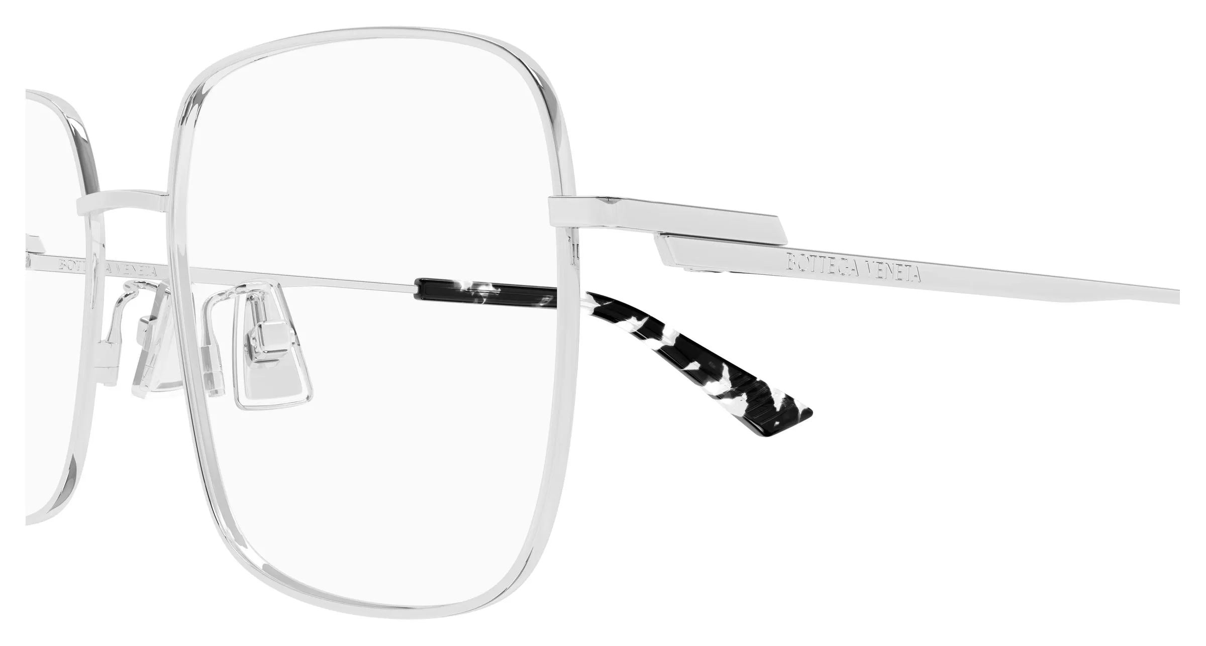 Bottega Veneta BV1519OJ 002 Montature da vista Metallo Argento Trasparente Squadrata - immagine 3
