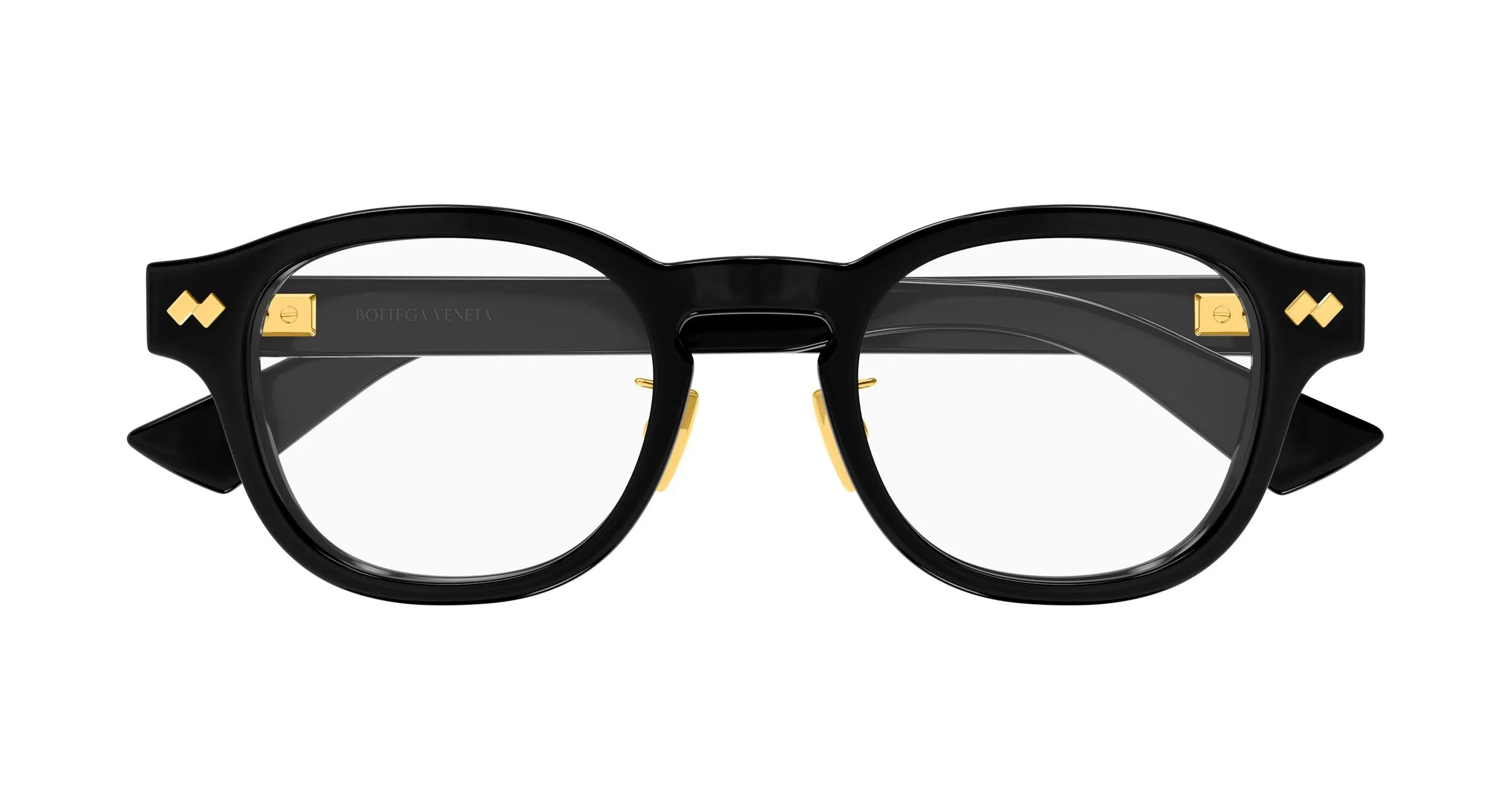 Bottega Veneta BV1518OA 001 Montature da vista Acetato Nero Trasparente Rotonda - immagine 2