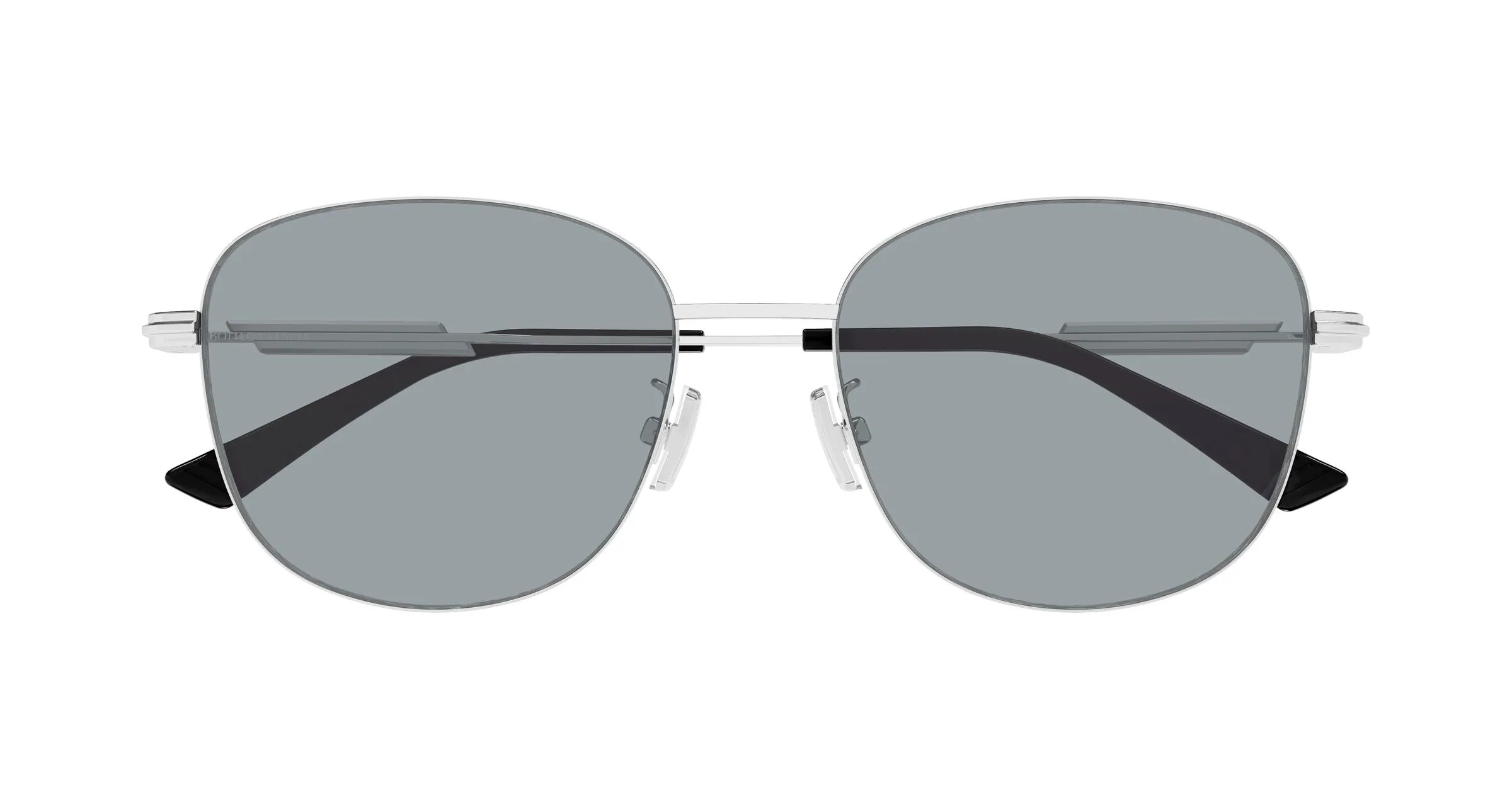Bottega Veneta BV1517SA 005 Occhiali da sole Metallo Argento Grigio Rotonda Antiriflesso - immagine 2