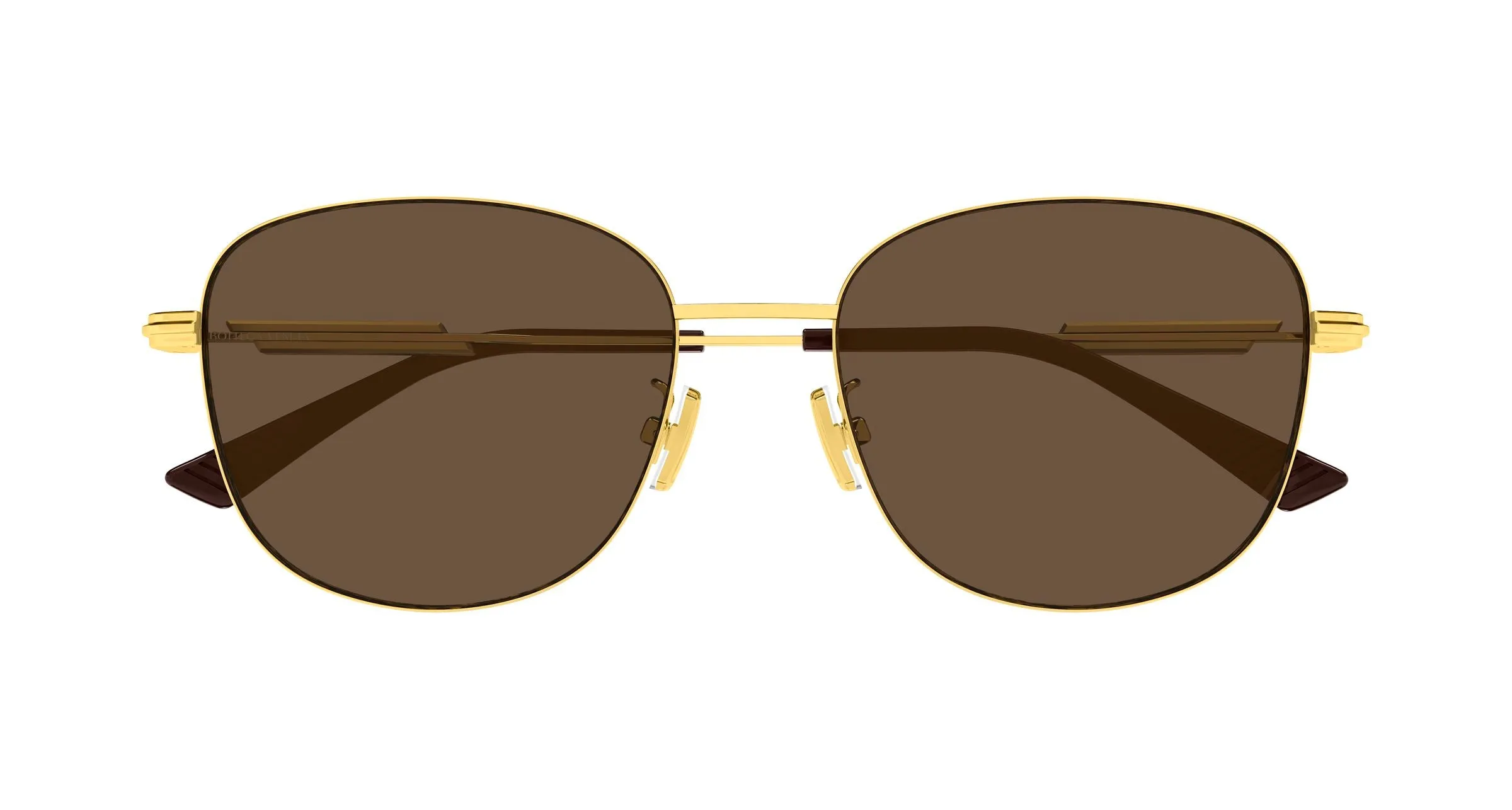 Bottega Veneta BV1517SA 002 Occhiali da sole Metallo Oro Marrone Rotonda - immagine 2