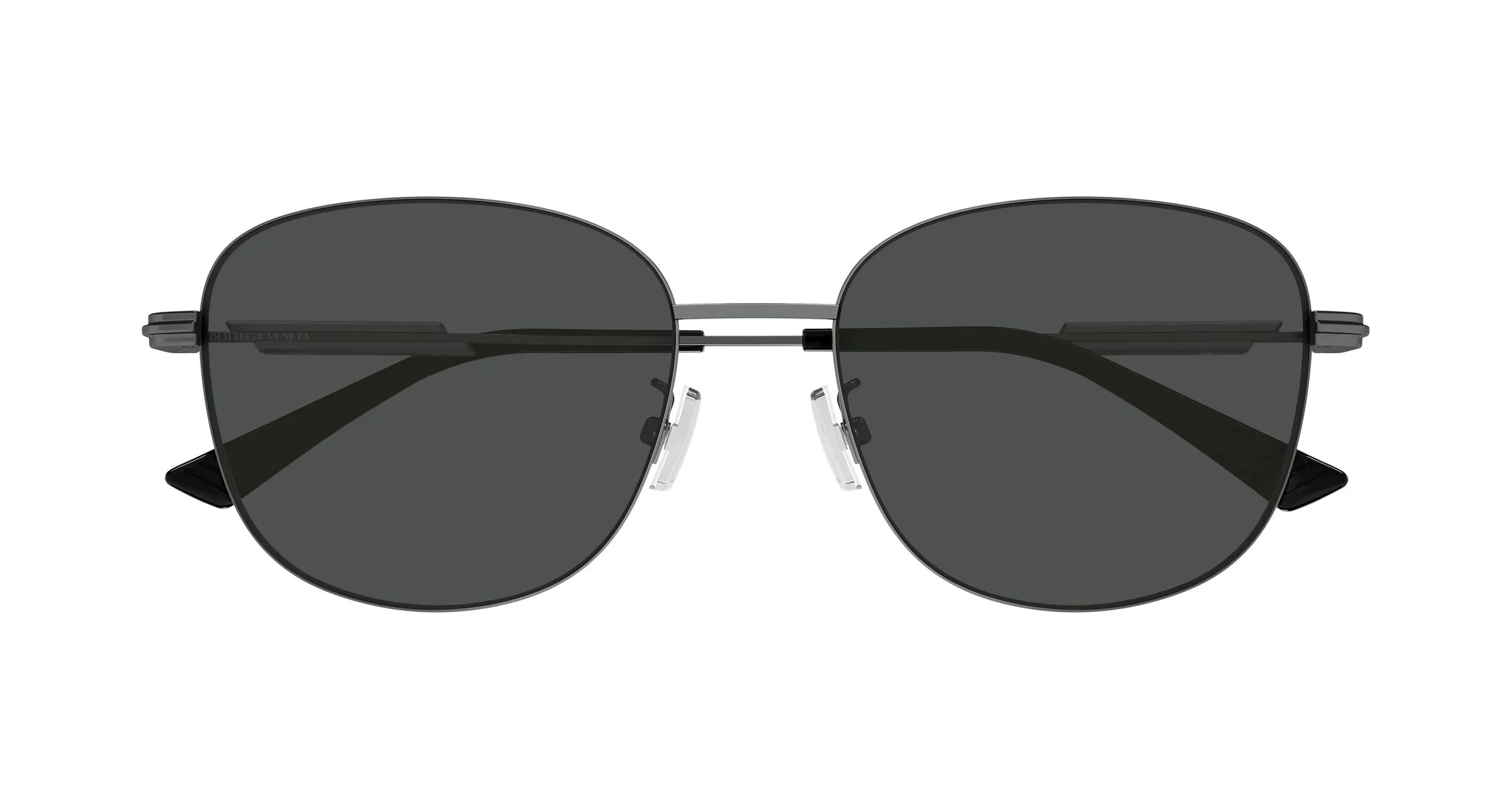 Bottega Veneta BV1517SA 001 Occhiali da sole Metallo Rutenio Grigio Rotonda - immagine 2