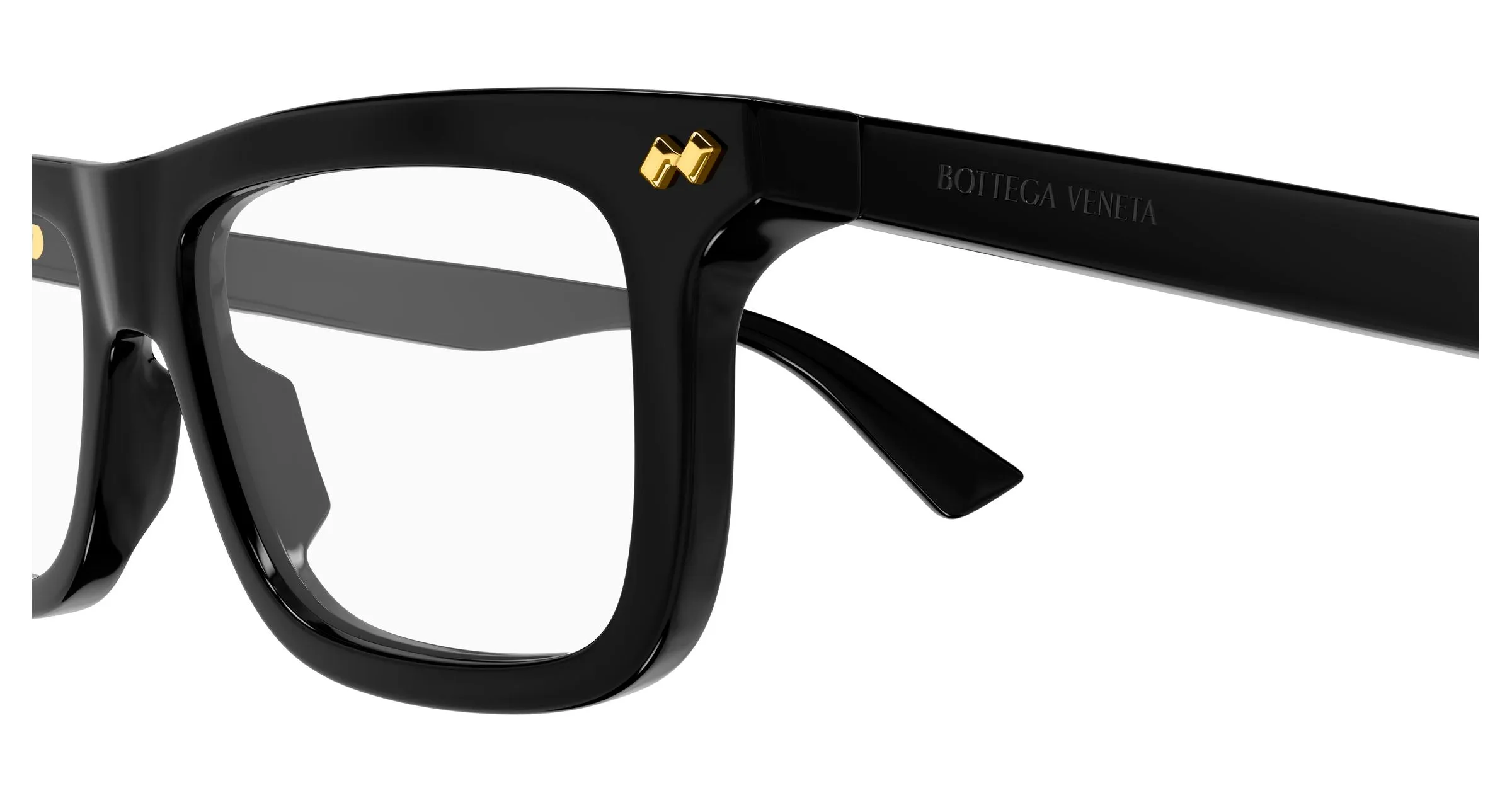 Bottega Veneta BV1506O 005 Montature da vista Acetato Nero Trasparente Squadrata - immagine 3
