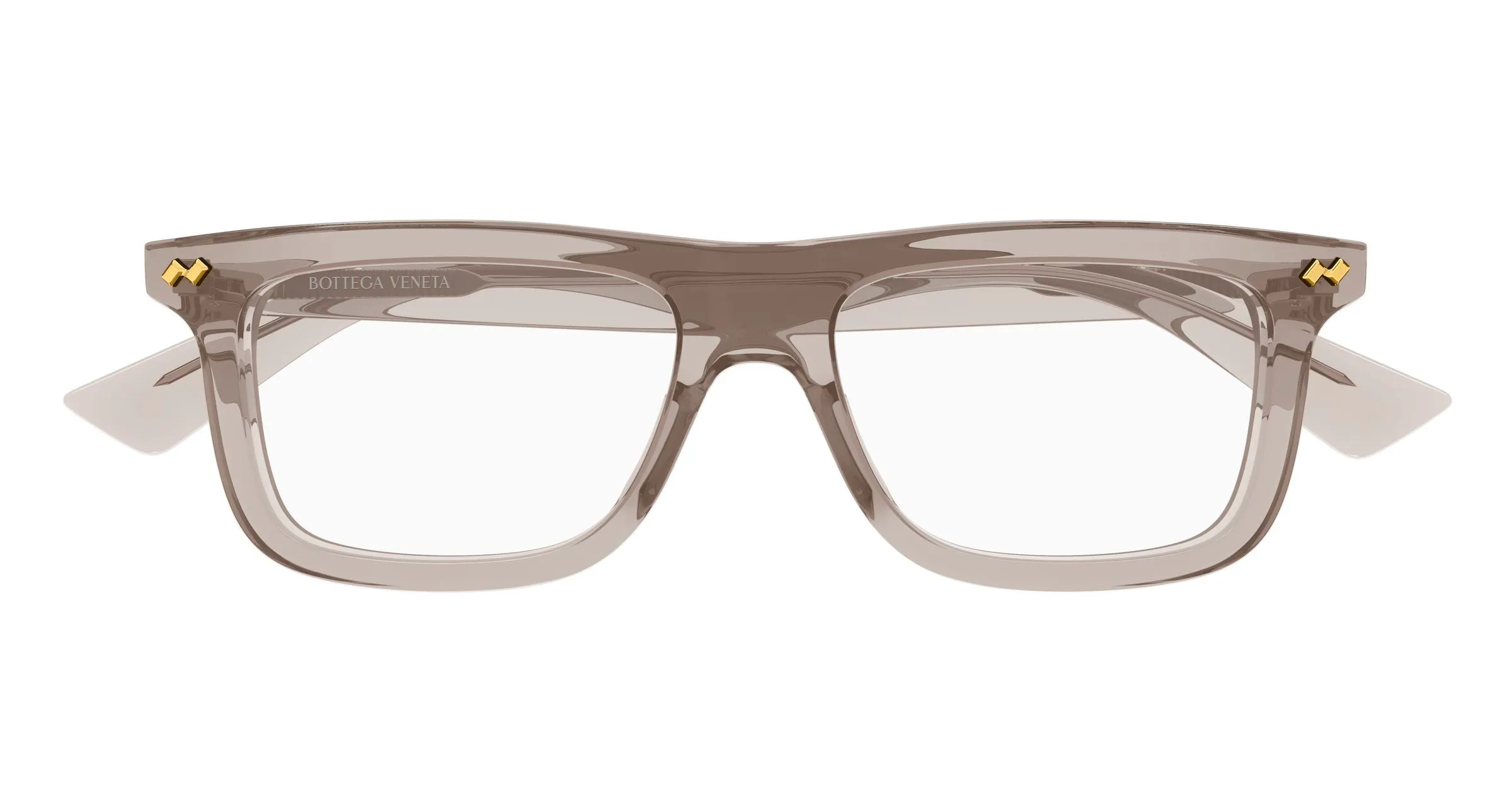 Bottega Veneta BV1506O 004 Montature da vista Acetato Marrone Trasparente Squadrata - immagine 2