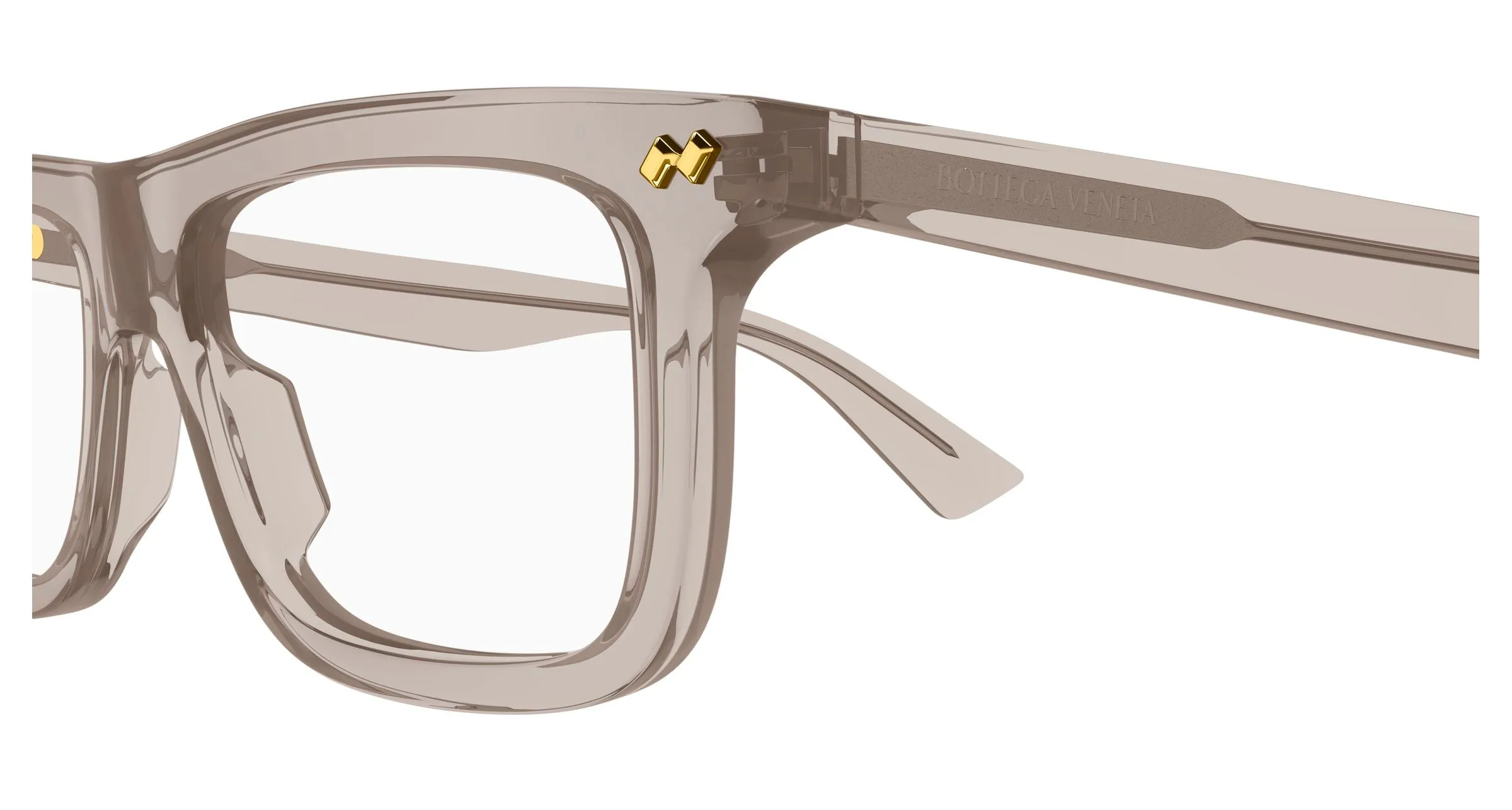 Bottega Veneta BV1506O 004 Montature da vista Acetato Marrone Trasparente Squadrata - immagine 3