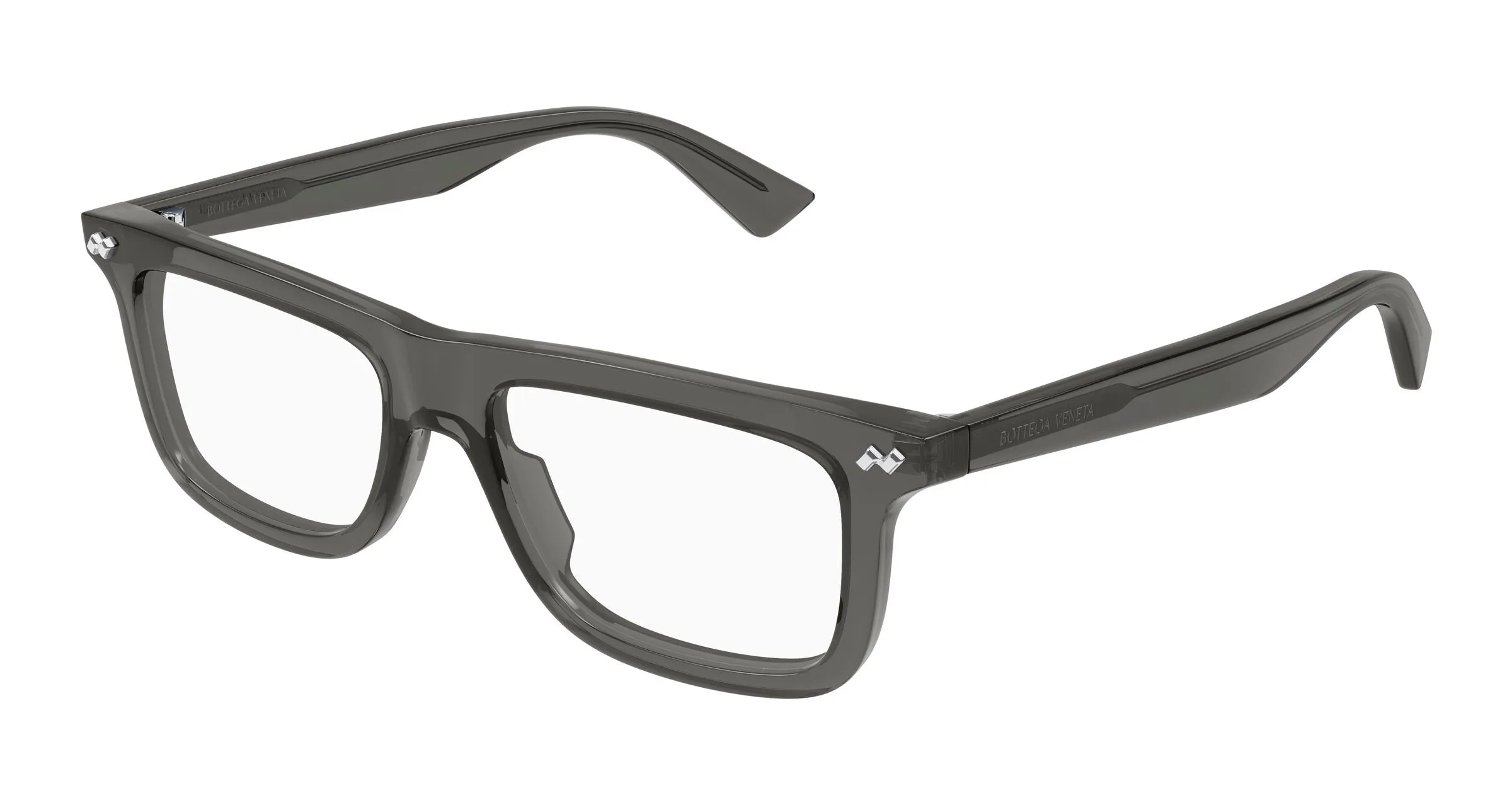 Bottega Veneta BV1506O 003 Montature da vista Acetato Grigio Trasparente Squadrata - immagine 1