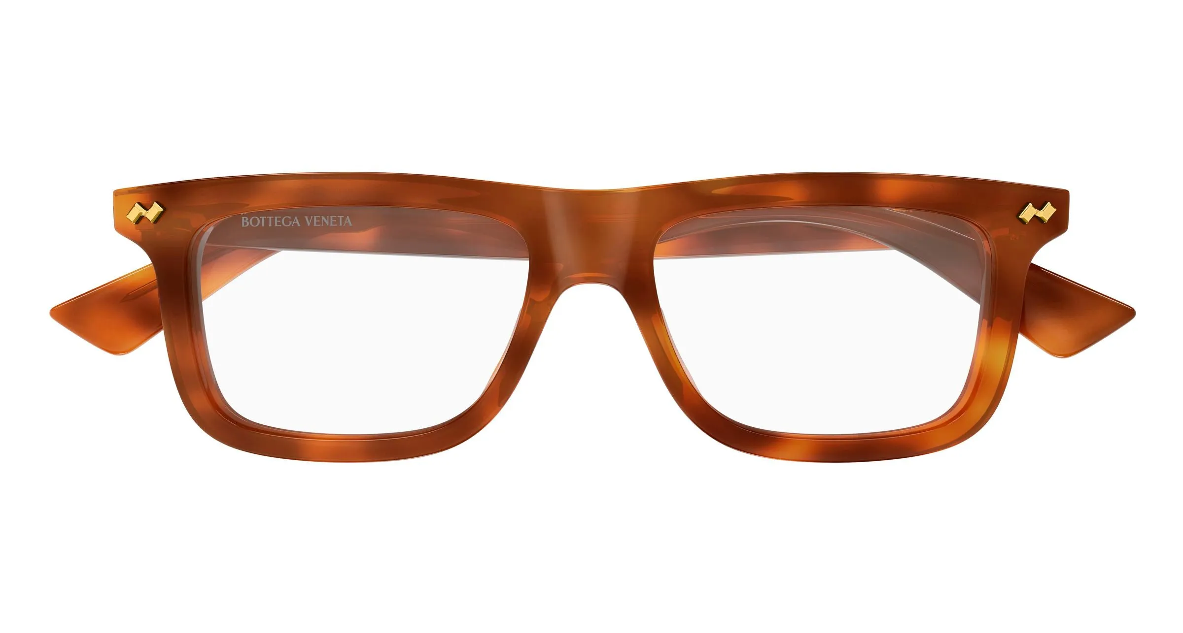 Bottega Veneta BV1506O 002 Montature da vista Acetato Havana Trasparente Squadrata - immagine 2
