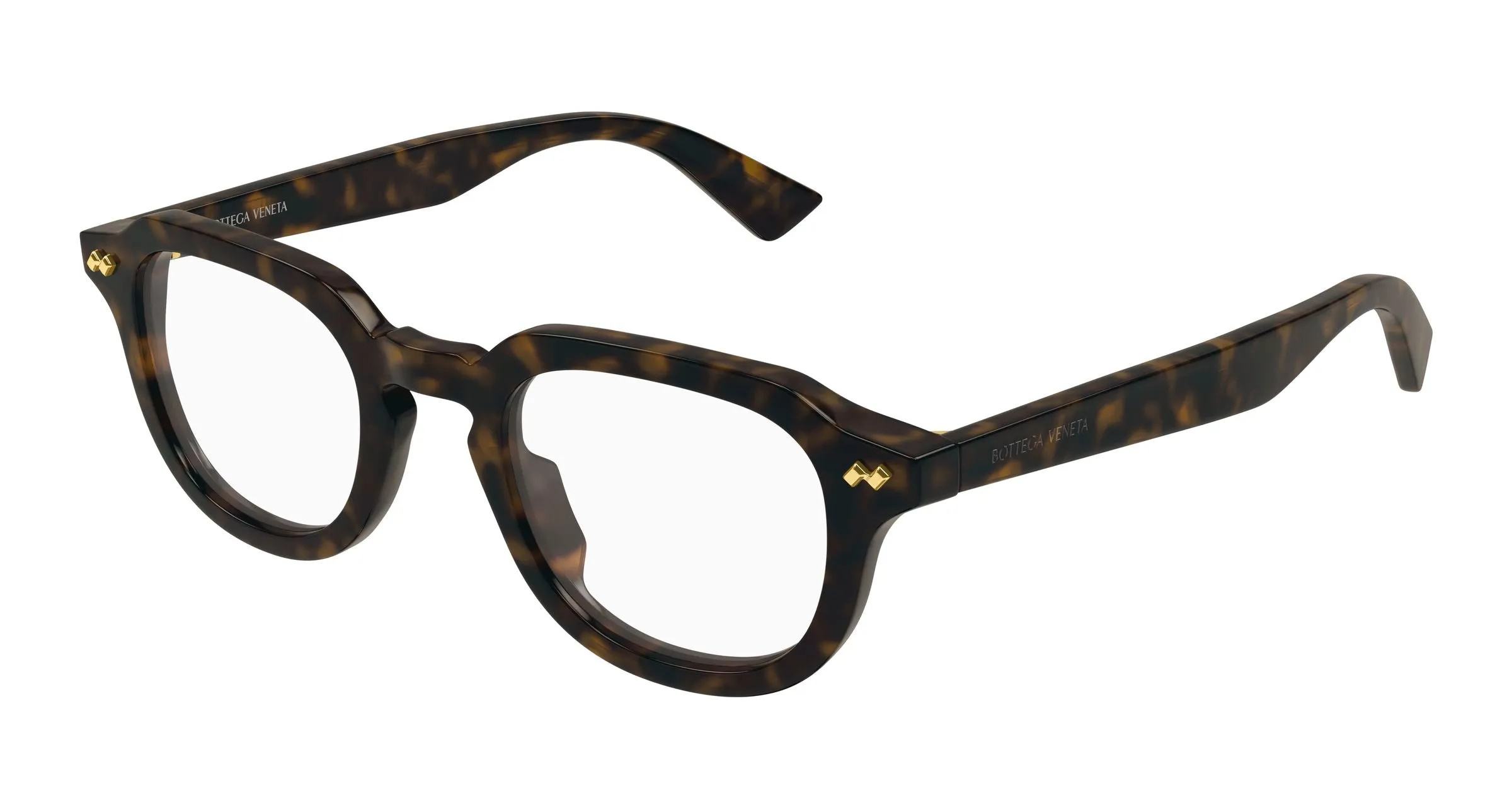 Bottega Veneta BV1505O 006 Montature da vista Acetato Havana Trasparente Rotonda - immagine 1