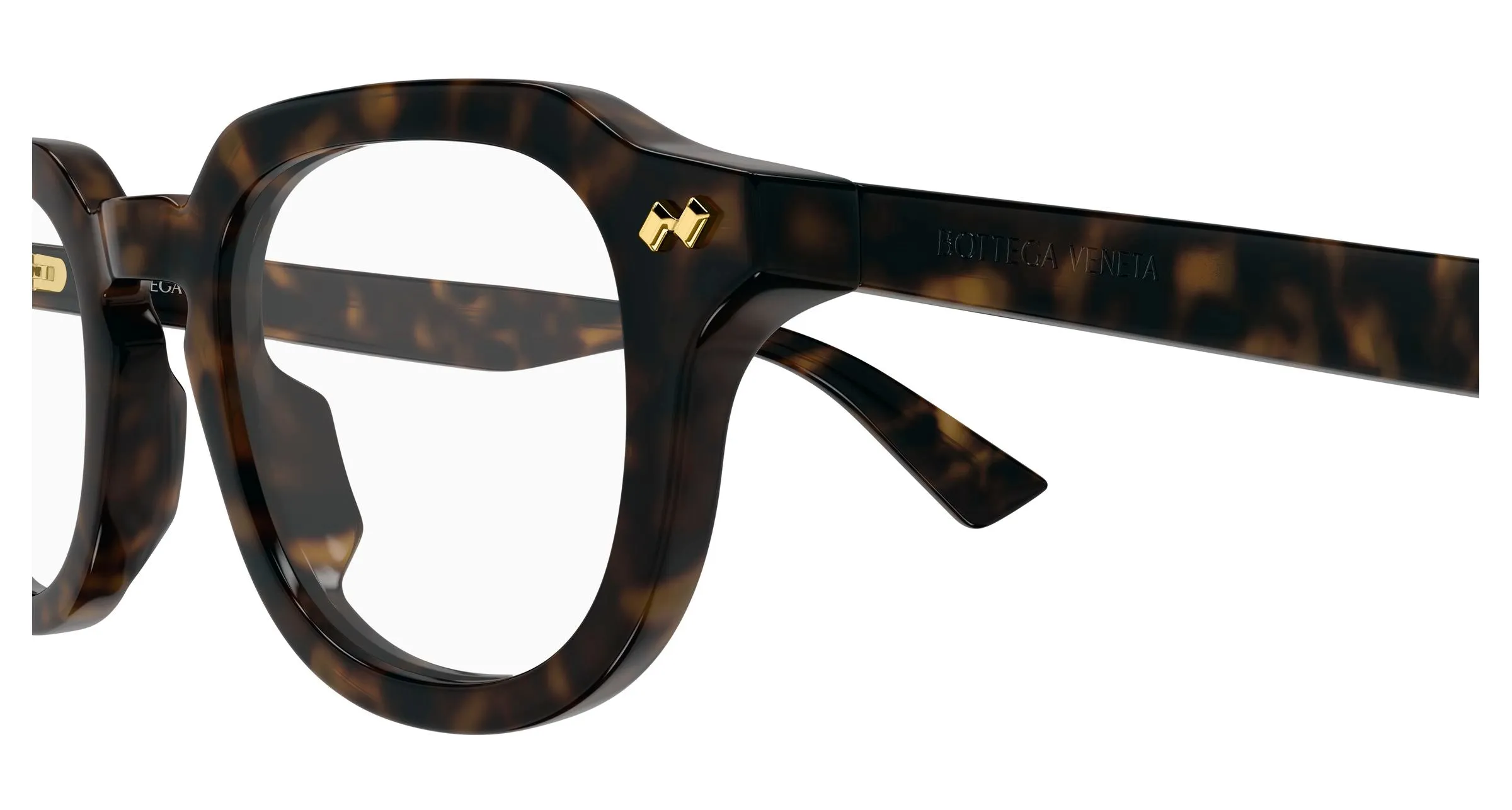 Bottega Veneta BV1505O 006 Montature da vista Acetato Havana Trasparente Rotonda - immagine 3