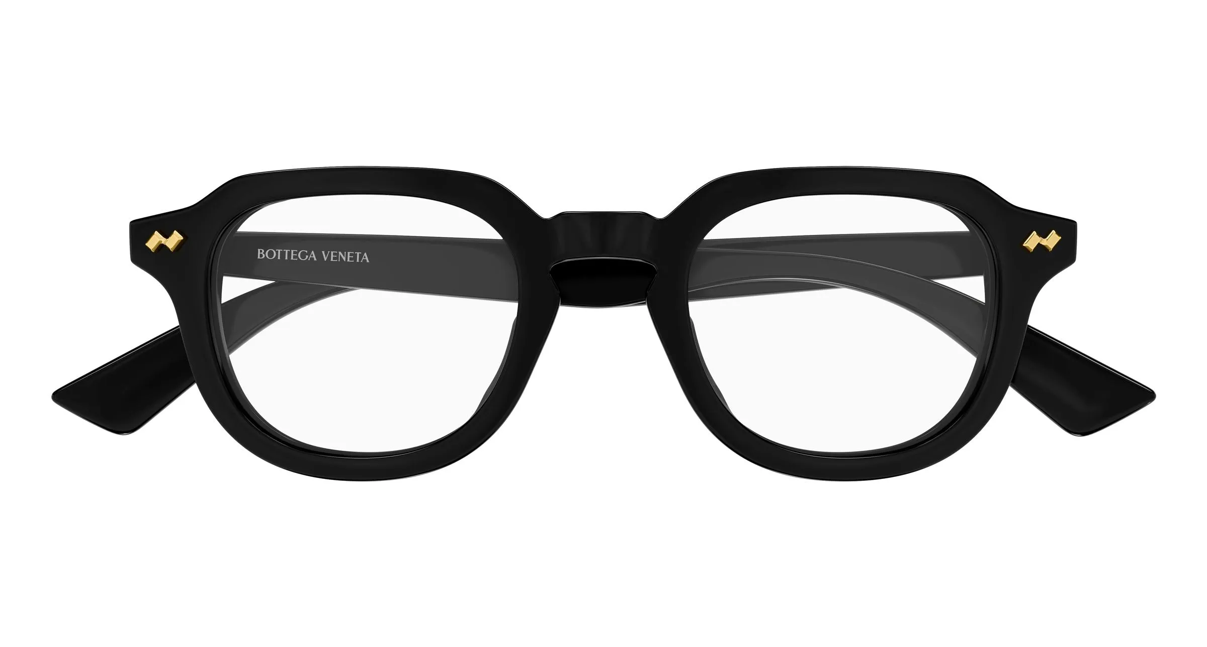 Bottega Veneta BV1505O 005 Montature da vista Acetato Nero Trasparente Rotonda - immagine 2